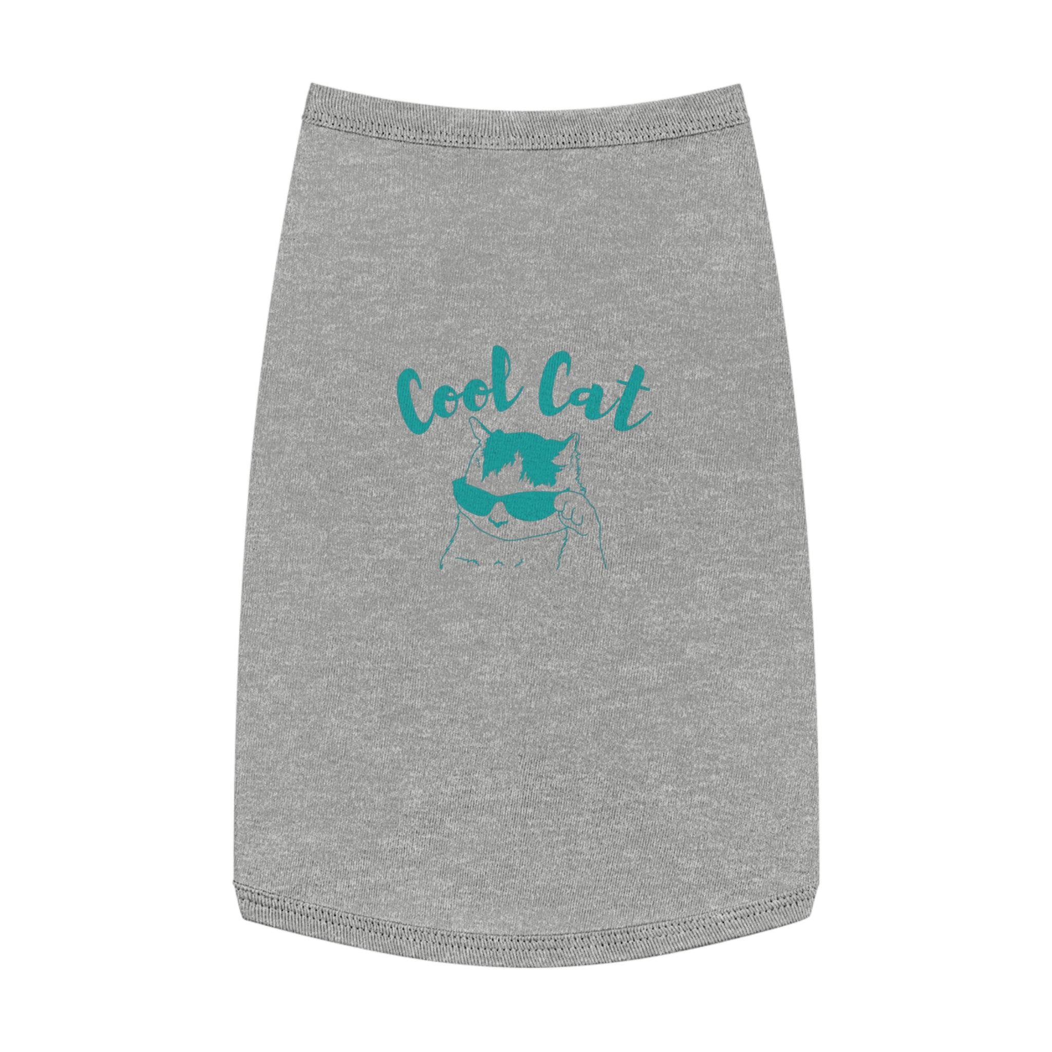 Cool Cat Pet Tank Top — Teal "Cool Cat" Graphic Dog & Cat Shirt