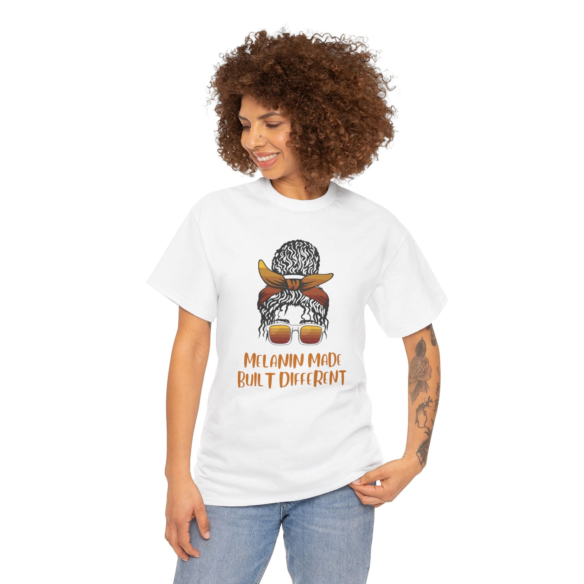 T-Shirt — "Melanin Made, Built Different" Graphic Tee