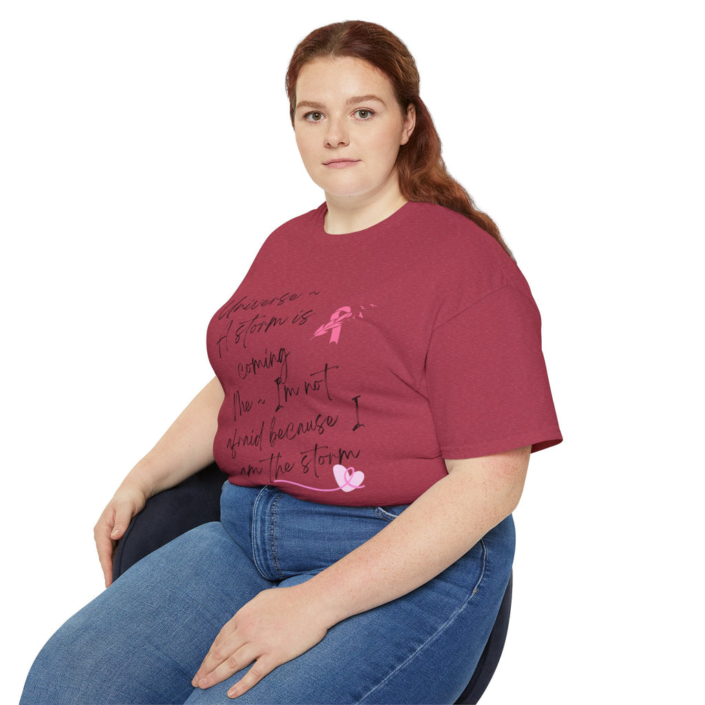 Breast Cancer Awareness Tee – "A Storm is Coming" Inspirational Cotton Shirt