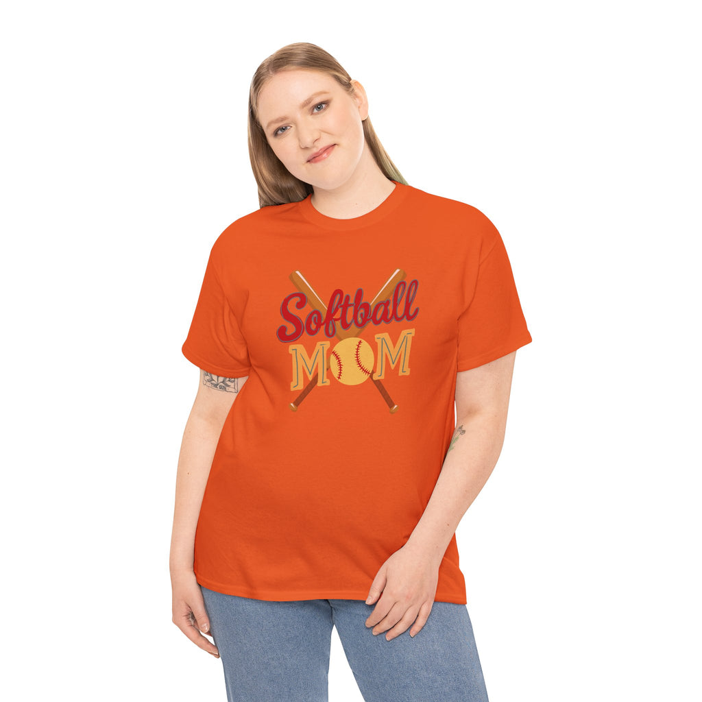 Softball Mom T‑Shirt — Retro Crossed Bats & Ball Tee for Proud Moms