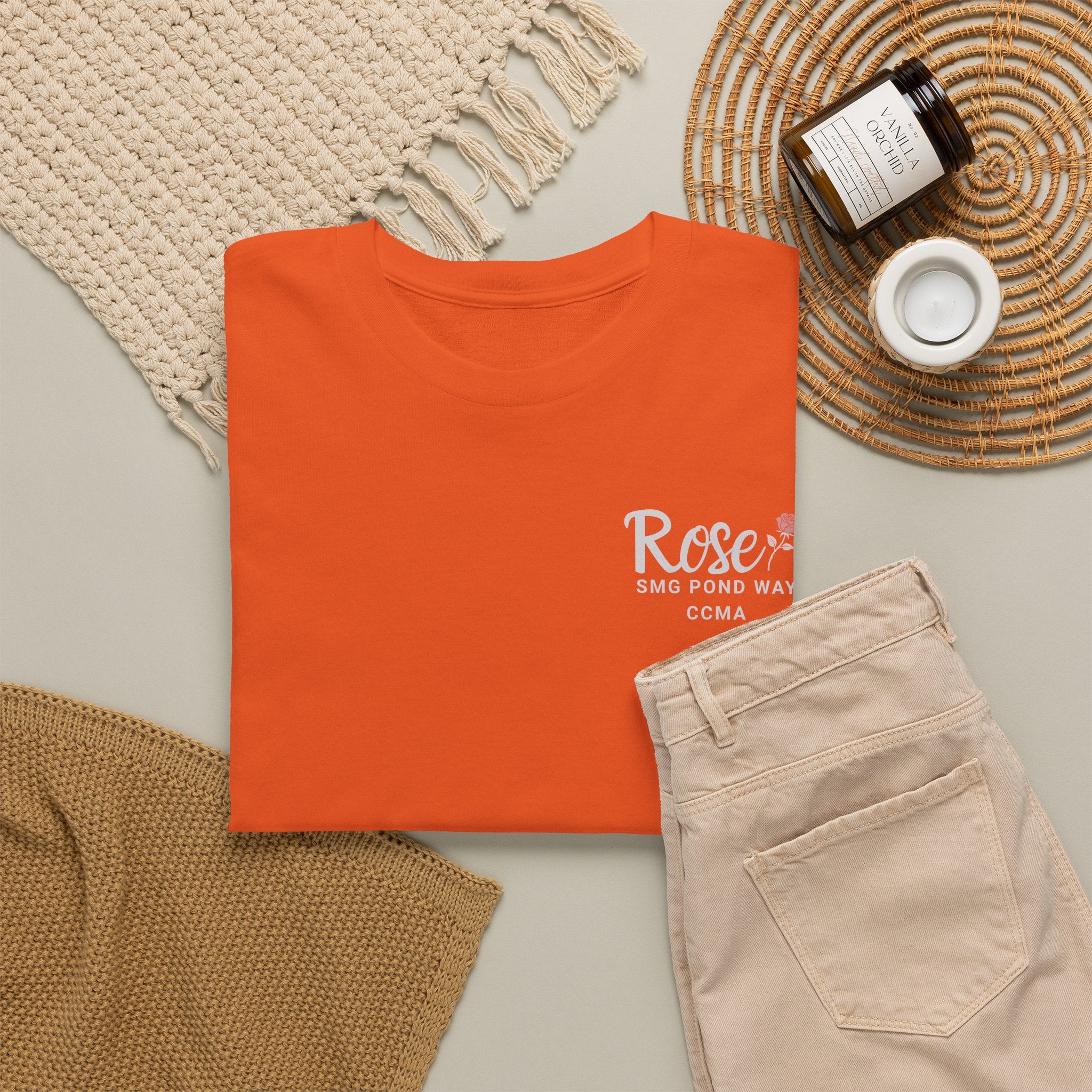 Rose Logo Work Tee with a Rose
