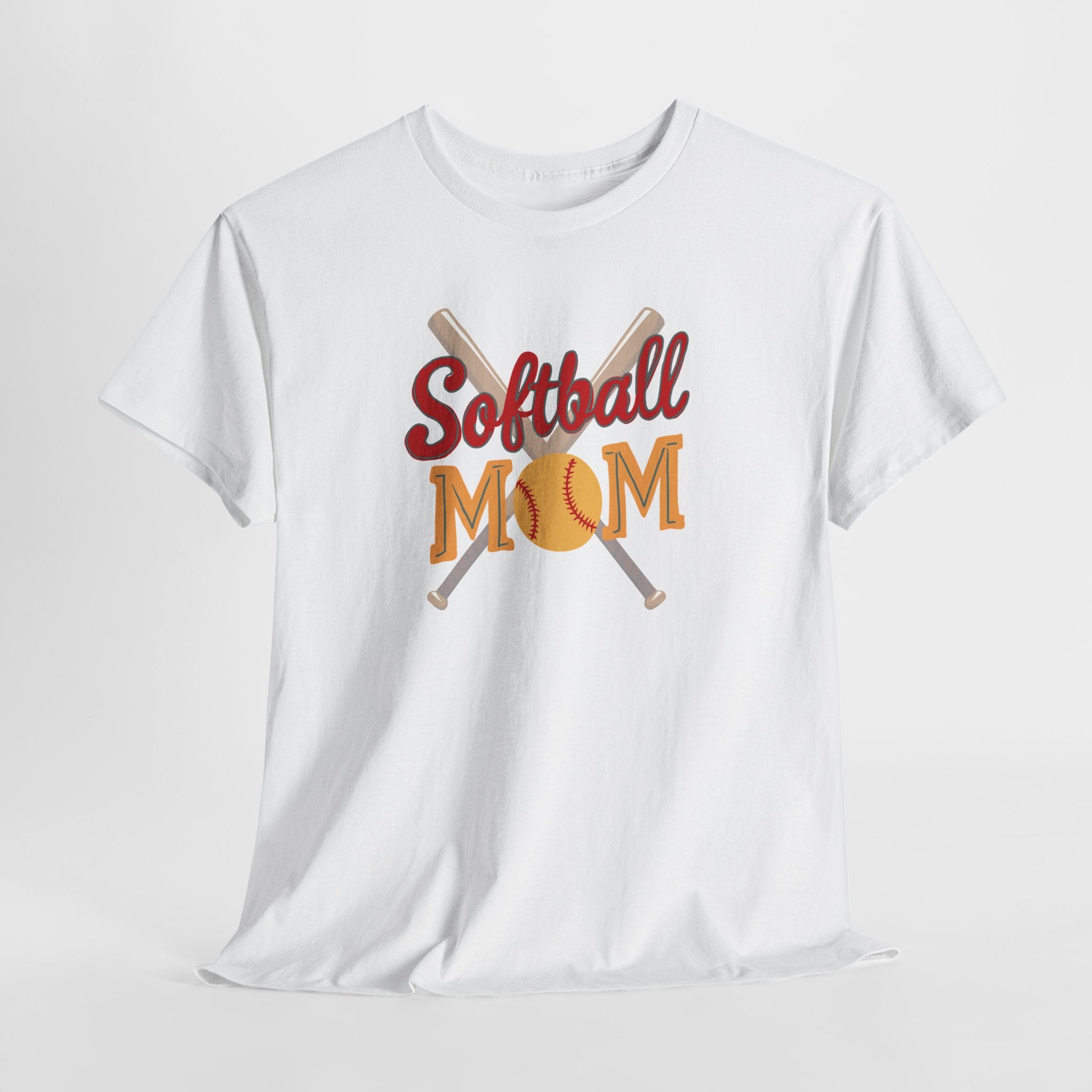 Softball Mom T‑Shirt — Retro Crossed Bats & Ball Tee for Proud Moms