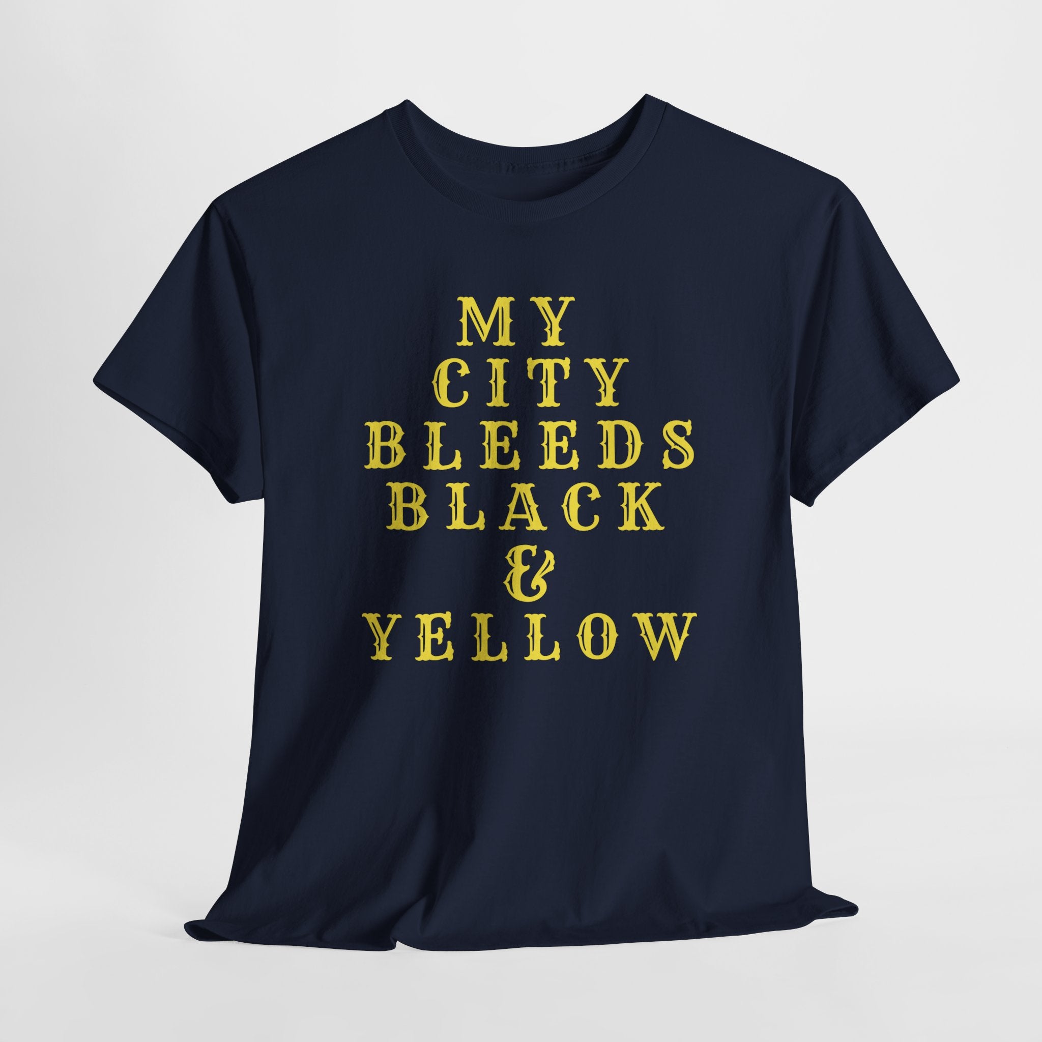My City Bleeds Black & Yellow T-Shirt — Sports Team Pride Tee