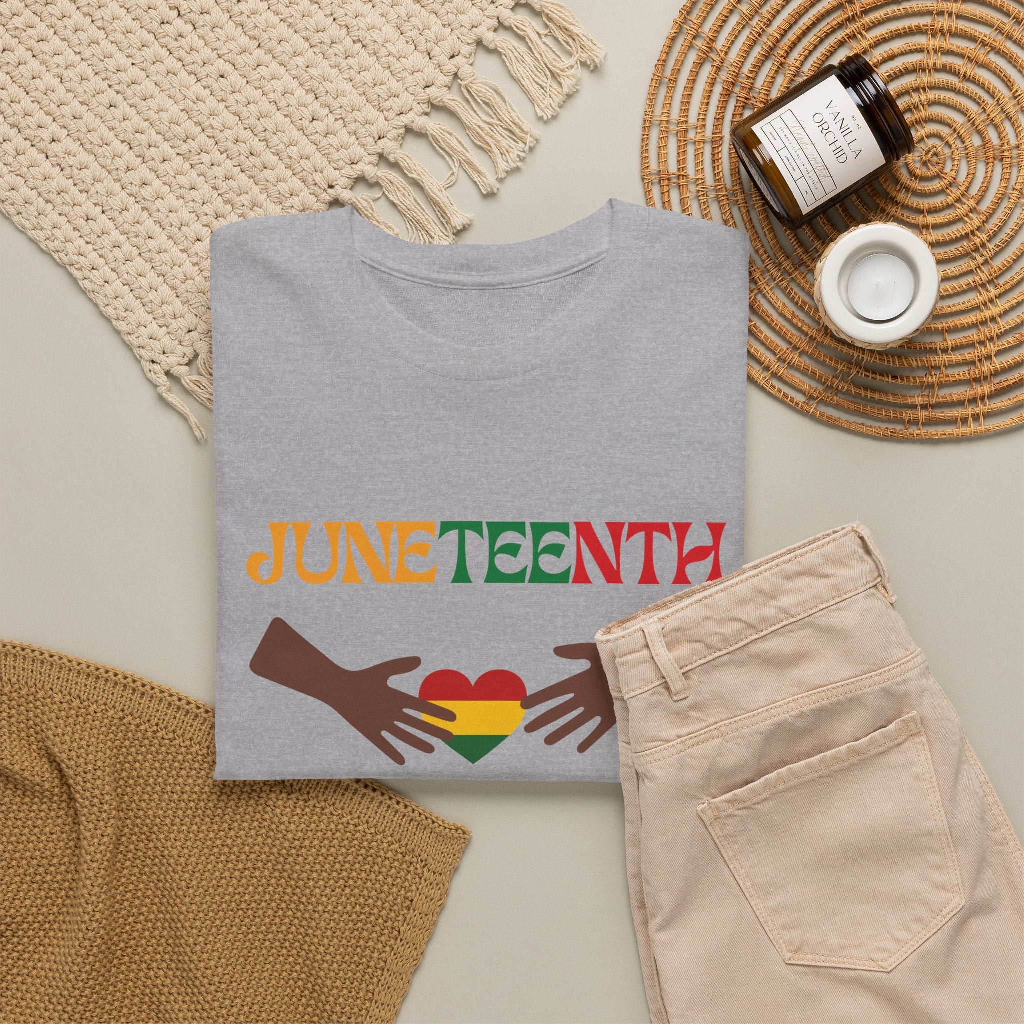 Juneteenth 1865 T-Shirt — Black History Celebration Tee with Heart & Hands Design