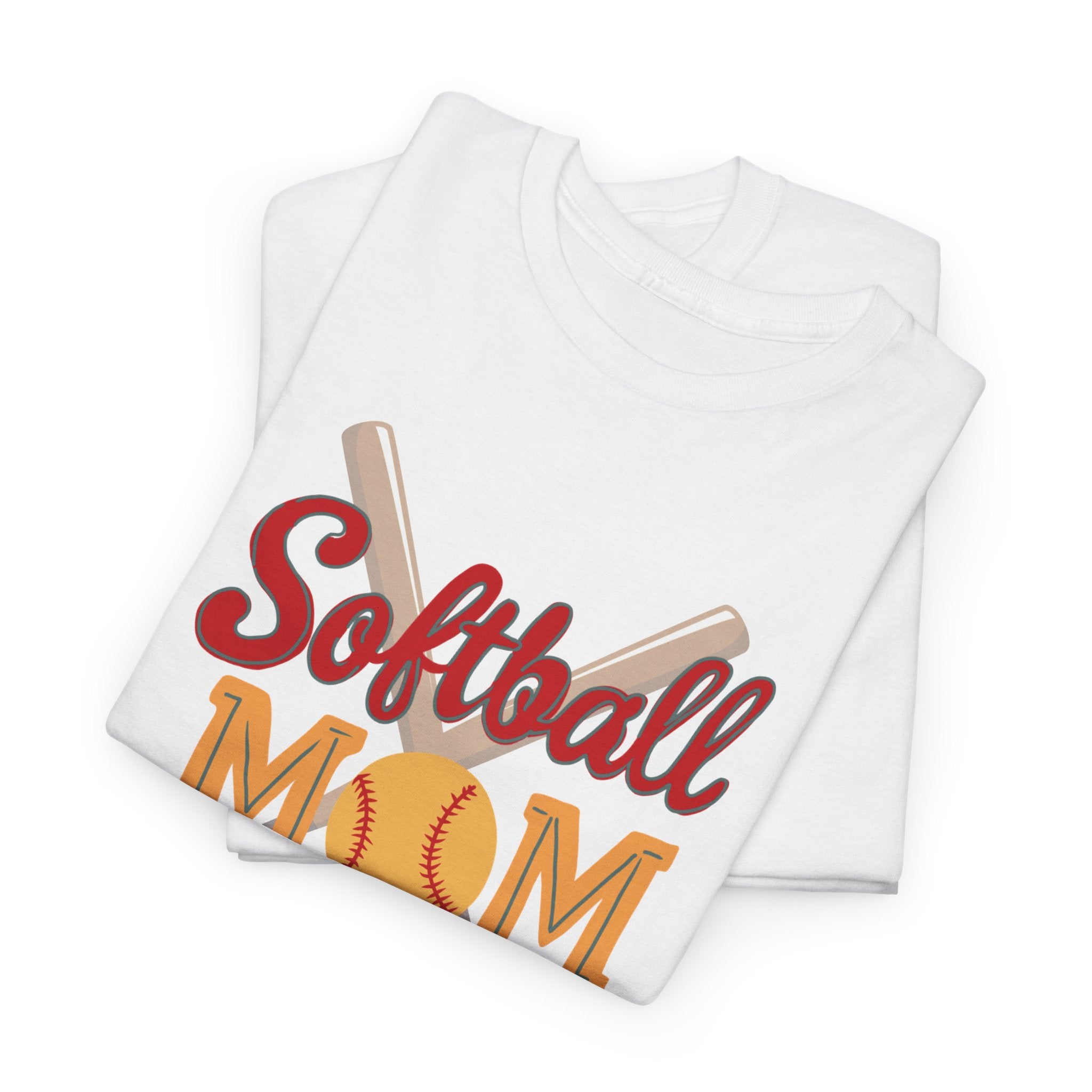 Softball Mom T‑Shirt — Retro Crossed Bats & Ball Tee for Proud Moms