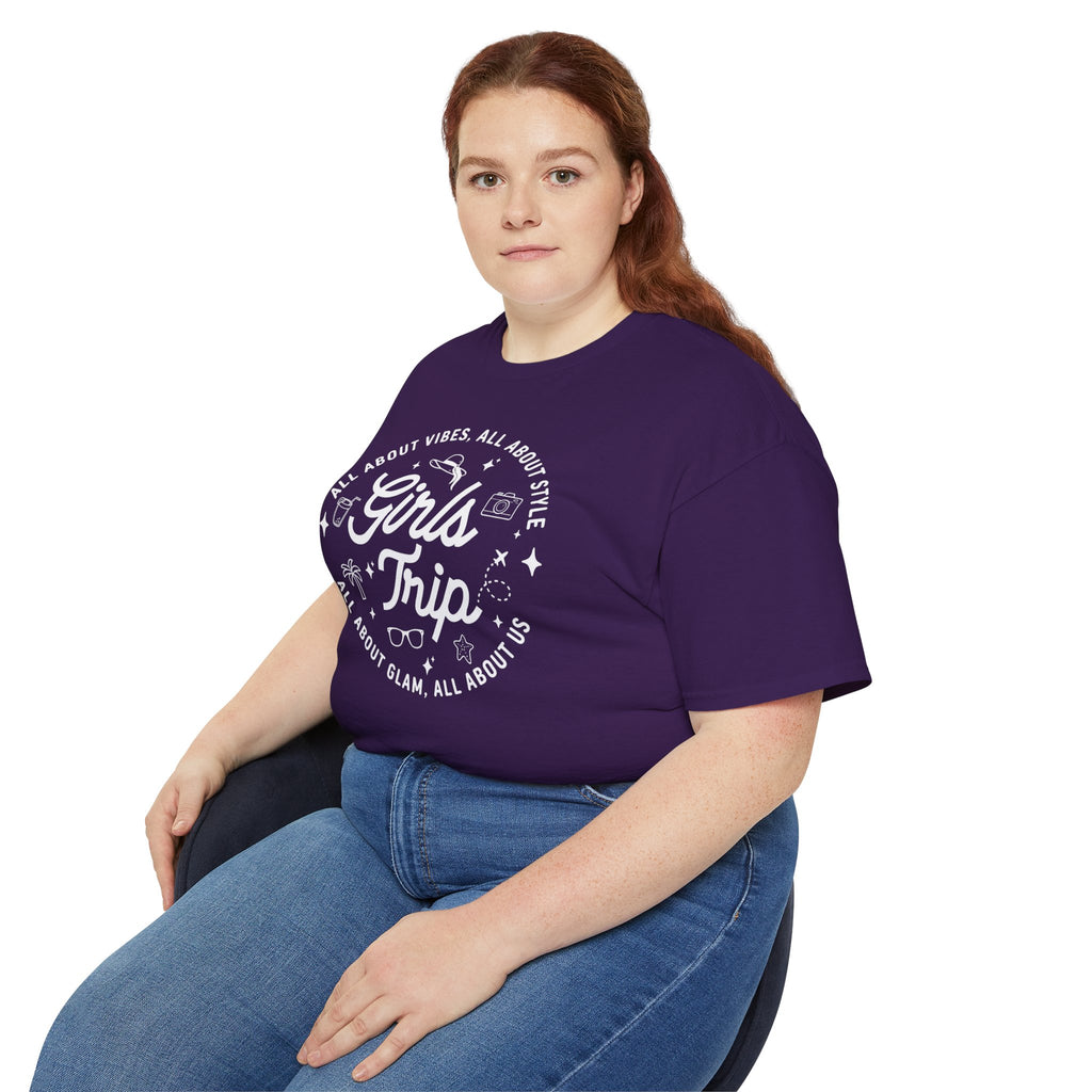 Girls Trip T-Shirt — 'All About Vibes, All About Style' Graphic Tee for Bachelorette & Vacation