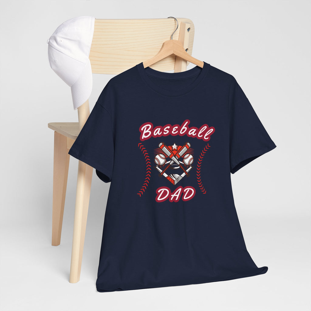 Baseball Dad T-Shirt – Vintage Crossed Bats & Glove Tee for Sports Fans, Father's Day Gift
