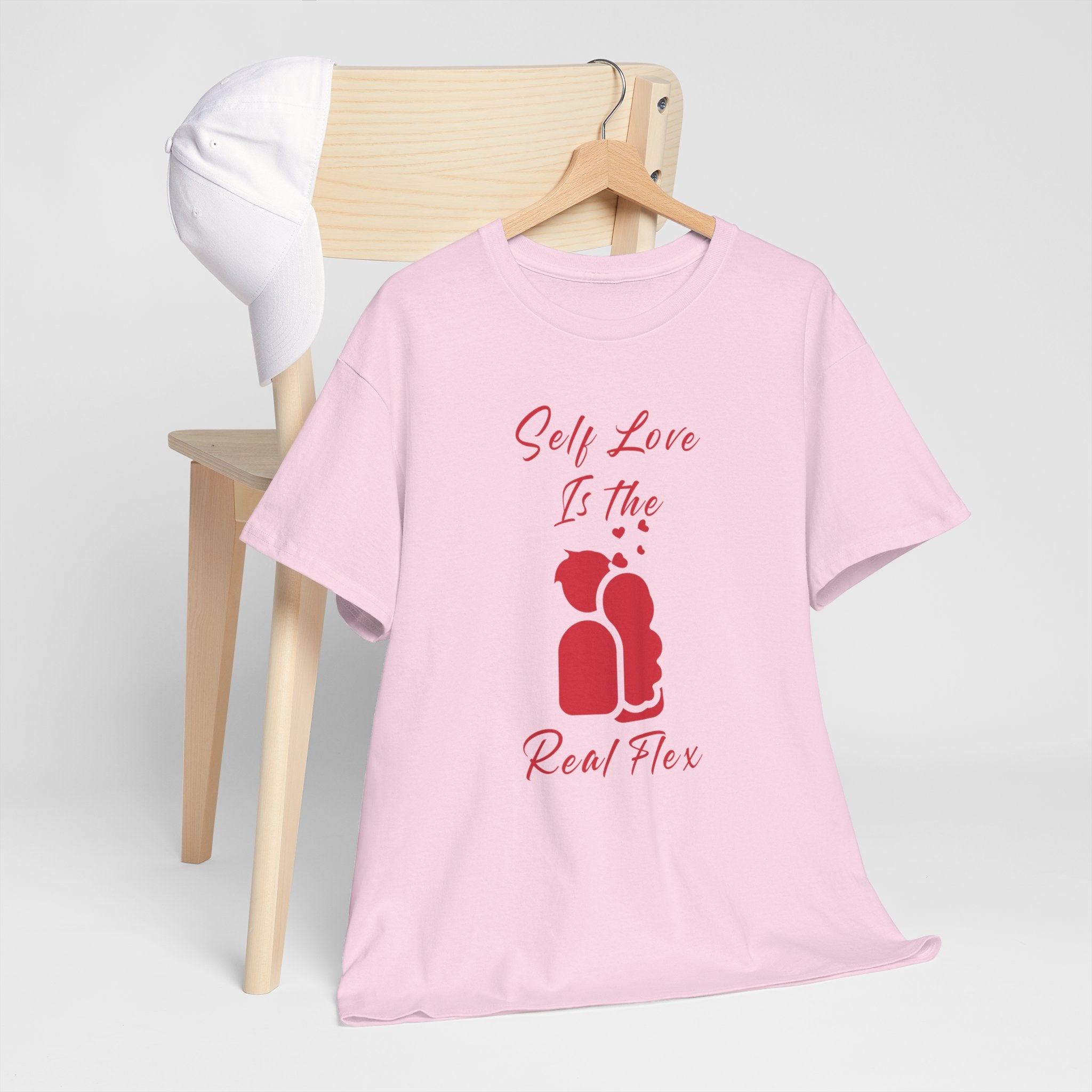 T-Shirt — "Self Love Is The Real Flex" Romantic Couple Graphic Tee