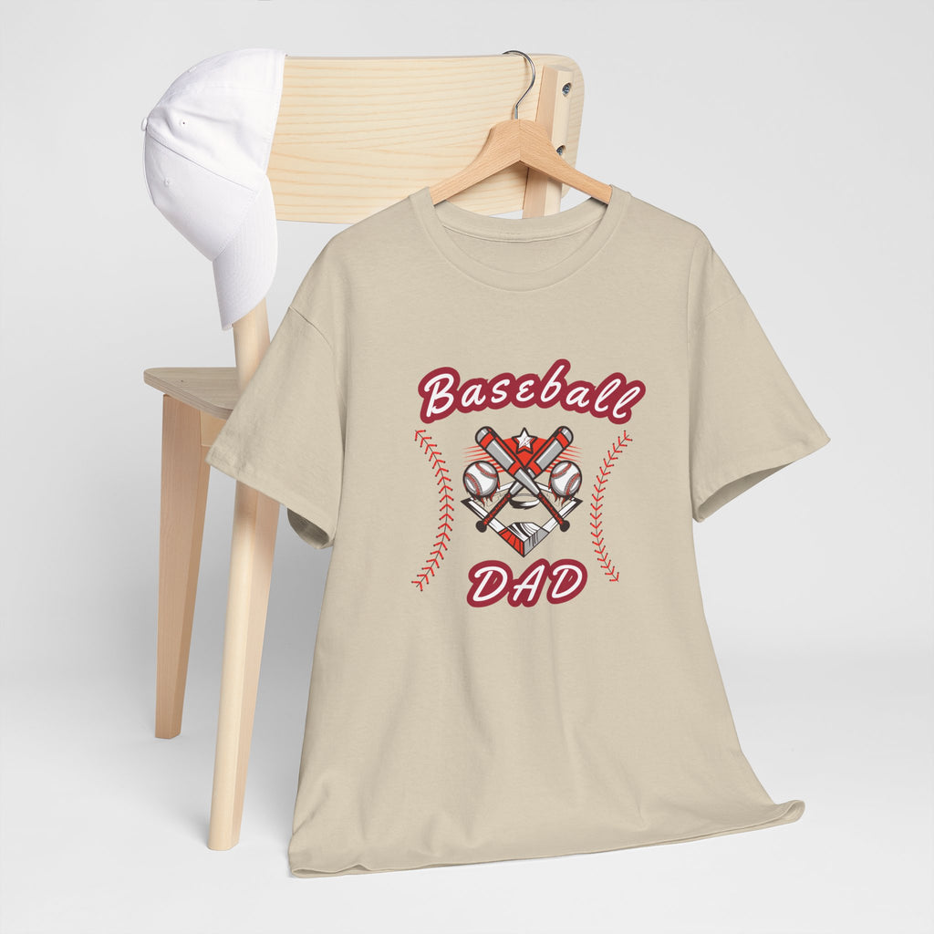 Baseball Dad T-Shirt – Vintage Crossed Bats & Glove Tee for Sports Fans, Father's Day Gift