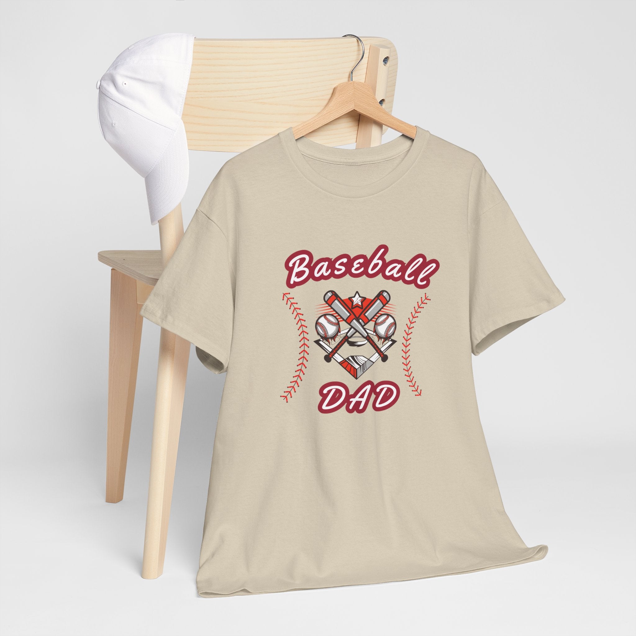 Baseball Dad T-Shirt – Vintage Crossed Bats & Glove Tee for Sports Fans, Father's Day Gift