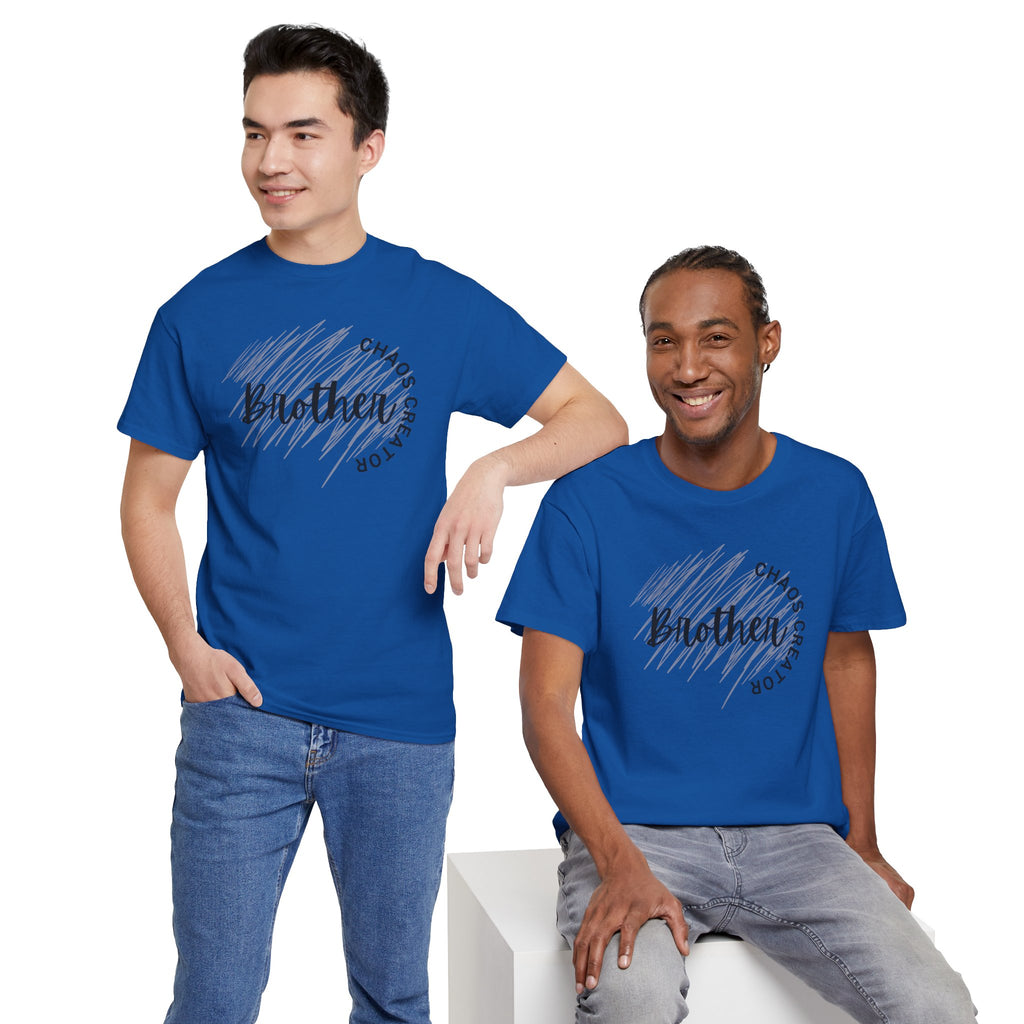 Brother Script Tee — 'Chaos Creator' Graphic Shirt for Siblings