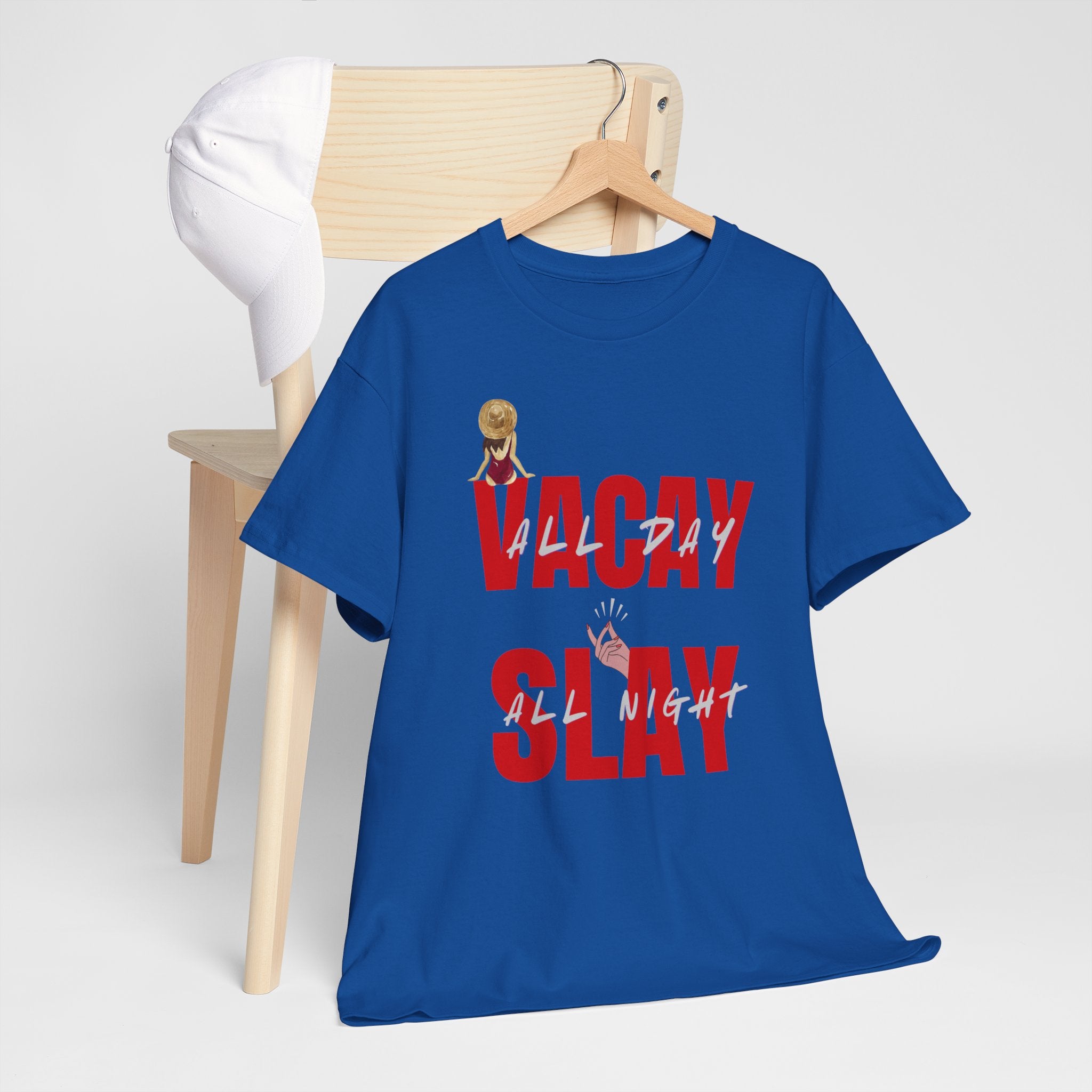 Slay All Night Graphic Tee — "Slay All Night" Red Text Party Shirt