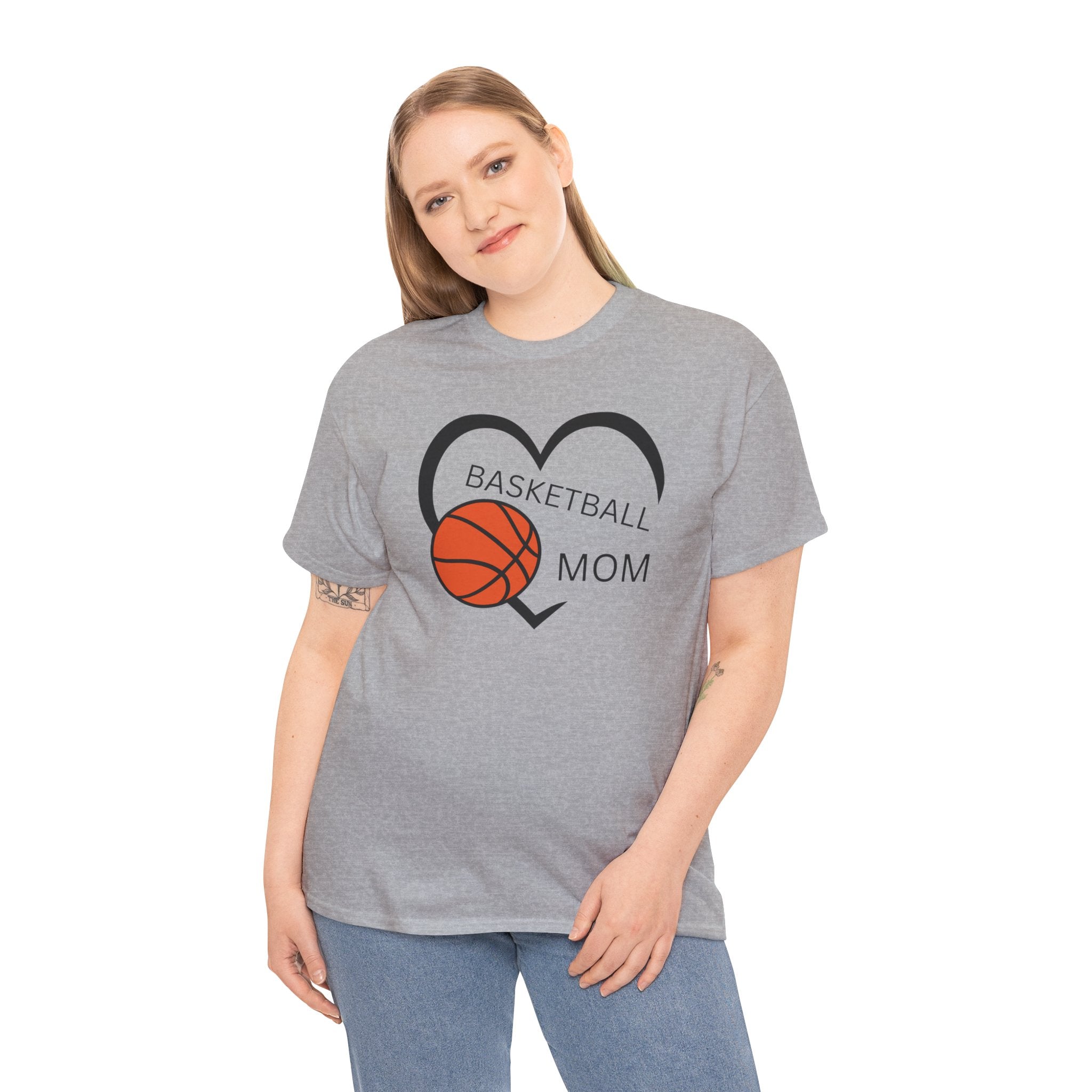 Basketball Mom T-Shirt – Heart & Basketball Design