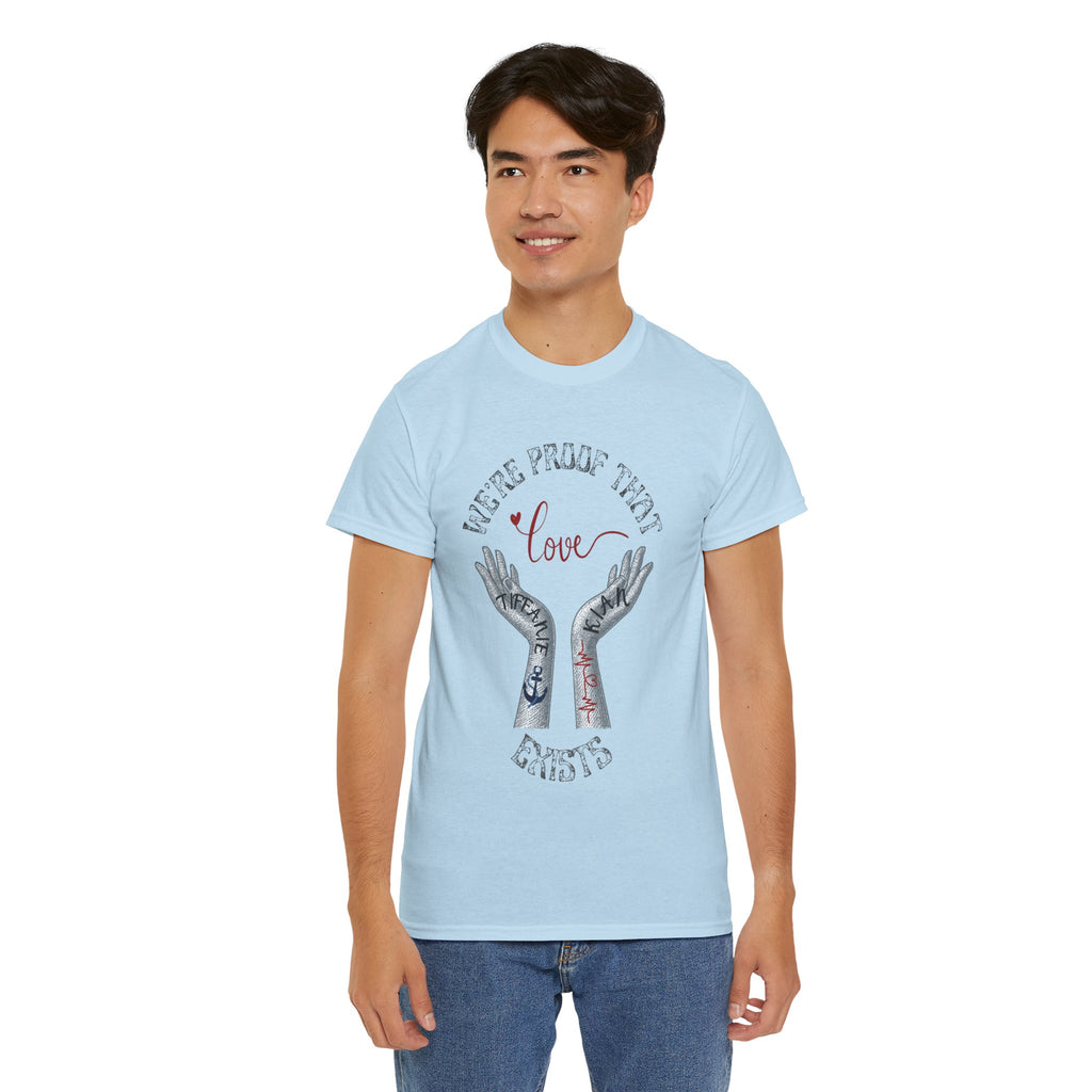 Love Wins Tattoo Hands T‑Shirt – "We're Proof That Love Exists" Couples Goal Pride Tee