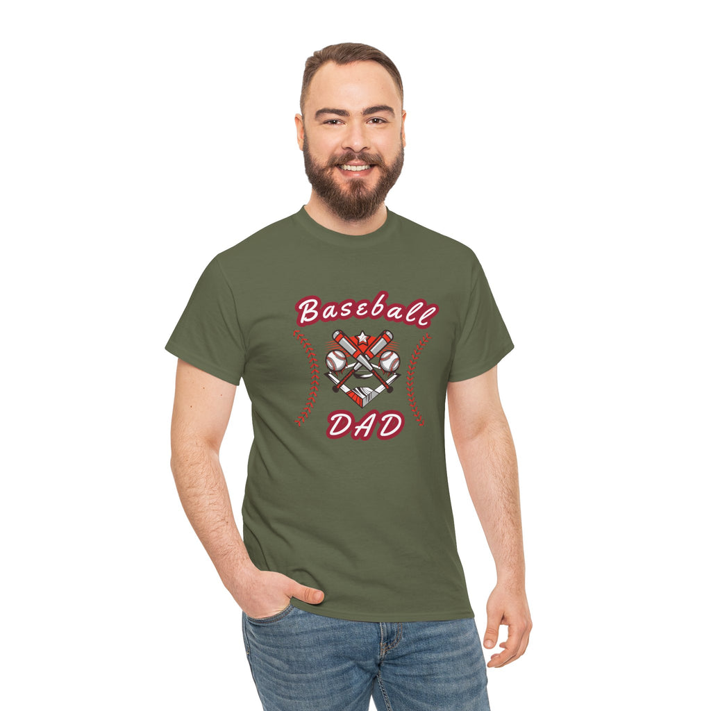 Baseball Dad T-Shirt – Vintage Crossed Bats & Glove Tee for Sports Fans, Father's Day Gift