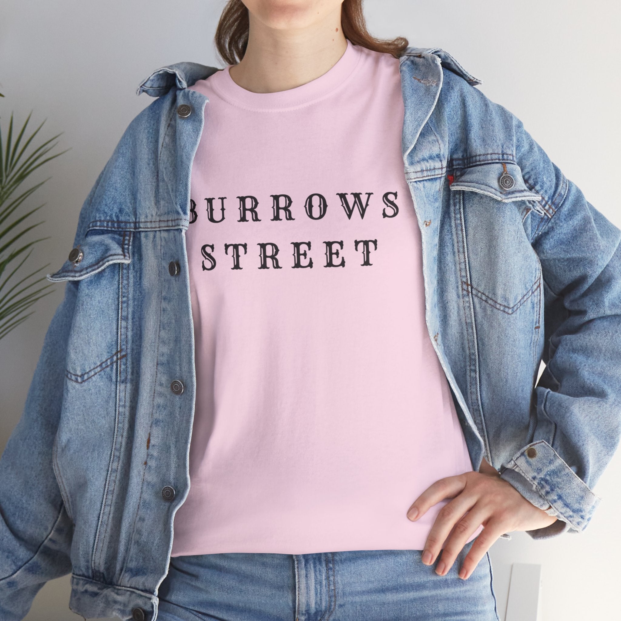 Burrows Street T‑Shirt — Minimalist Vintage Lettering Tee