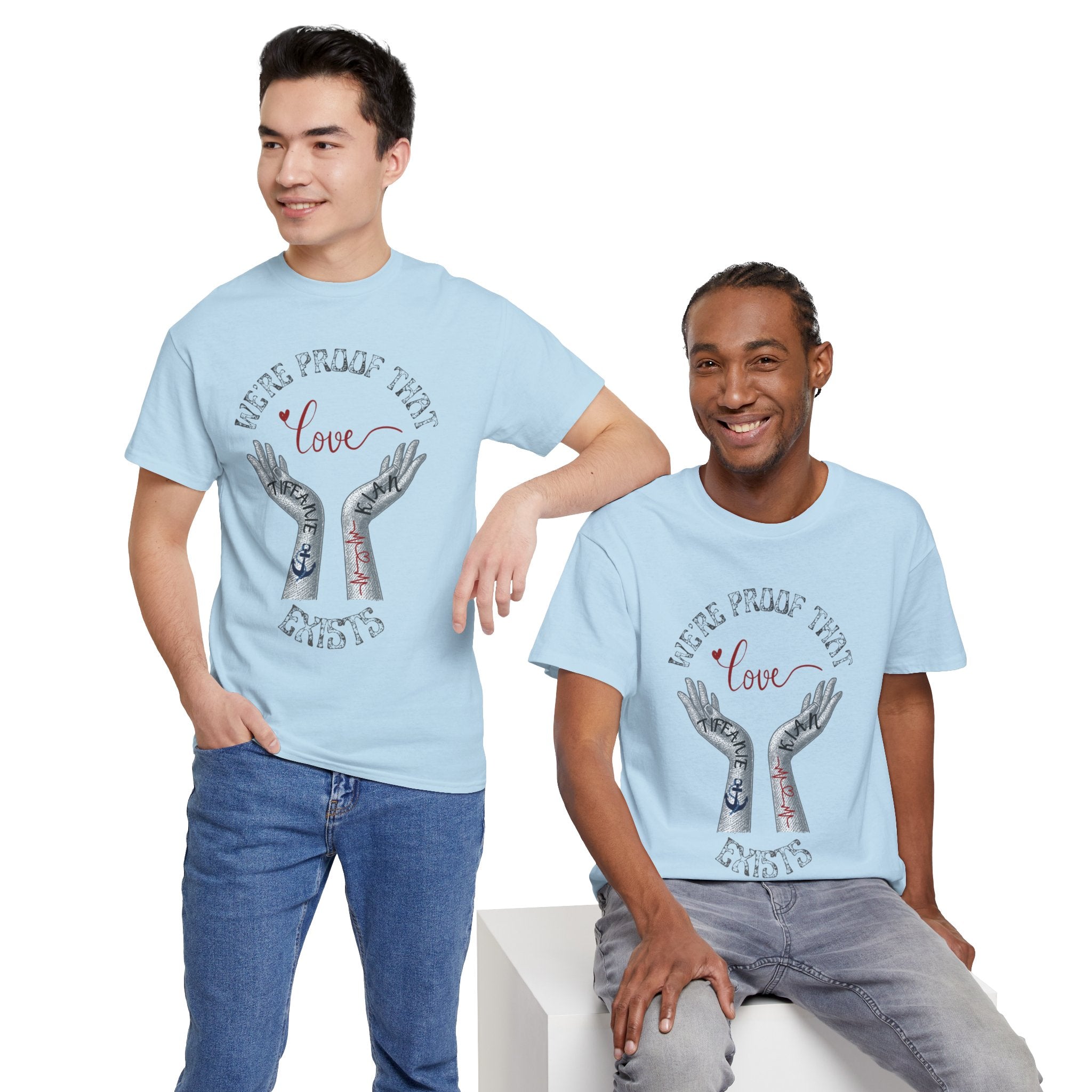 Love Wins Tattoo Hands T‑Shirt – "We're Proof That Love Exists" Couples Goal Pride Tee