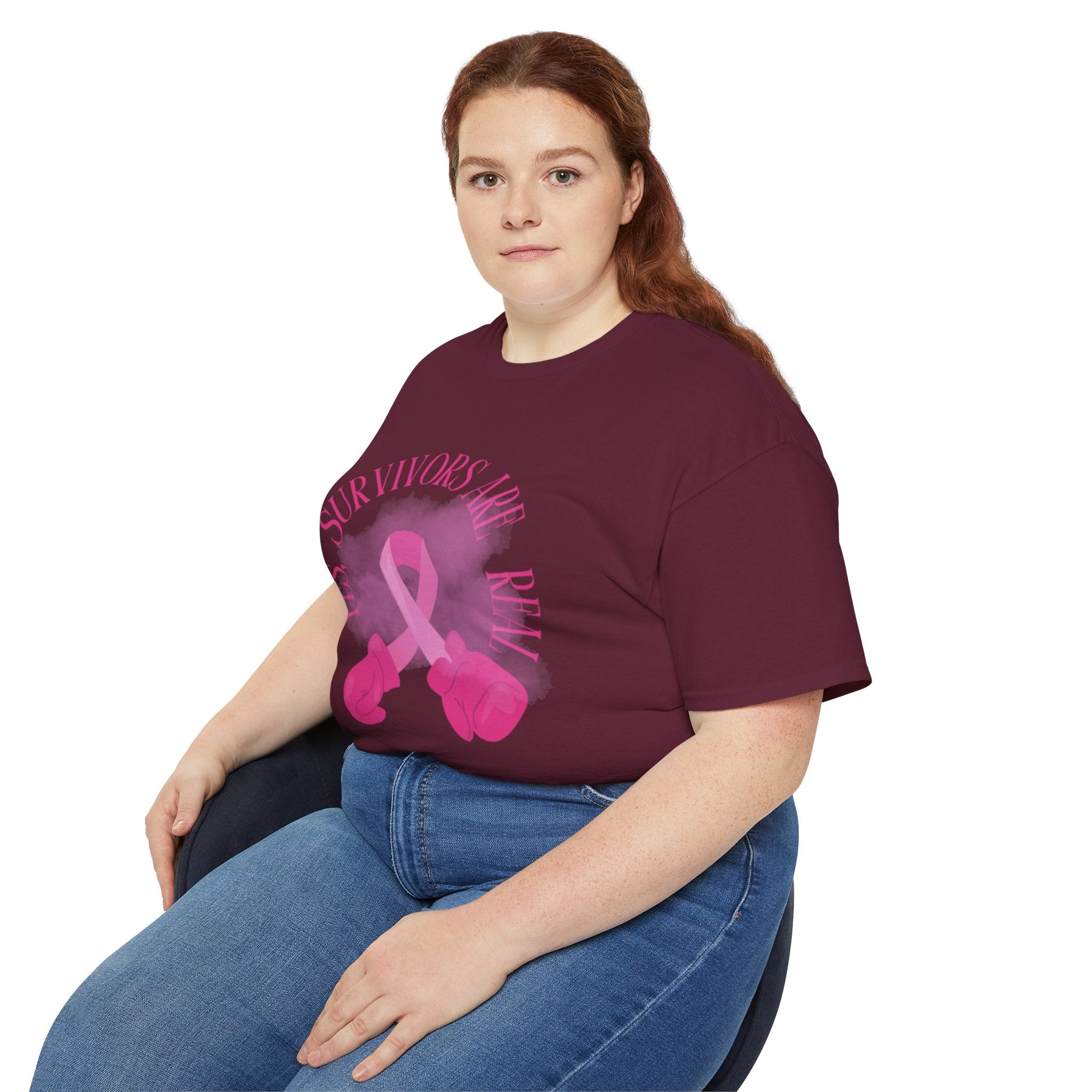 Breast Cancer Survivors Are Real T-Shirt — Pink Ribbon Boxing Gloves Tee