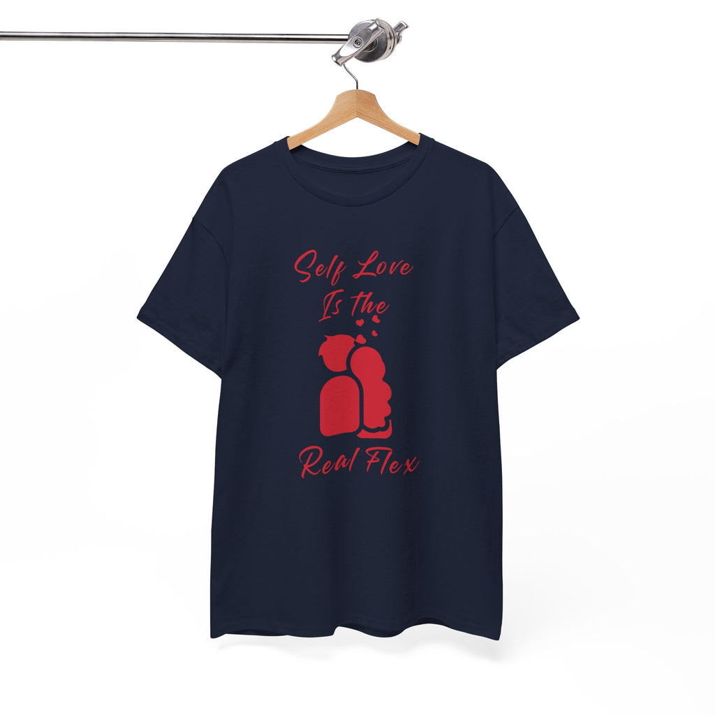 T-Shirt — "Self Love Is The Real Flex" Romantic Couple Graphic Tee