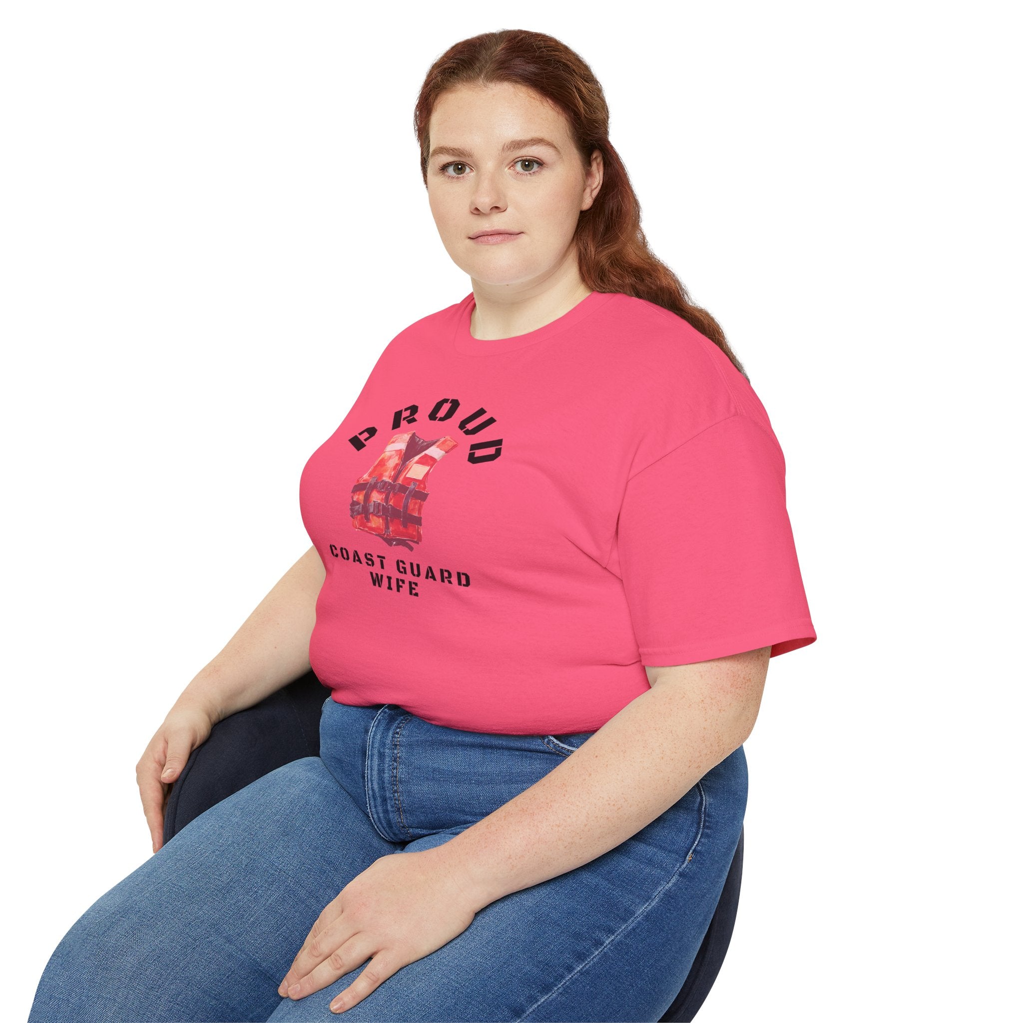 Proud Coast Guard Wife T-Shirt — Life Vest Graphic Tee for Military Spouses