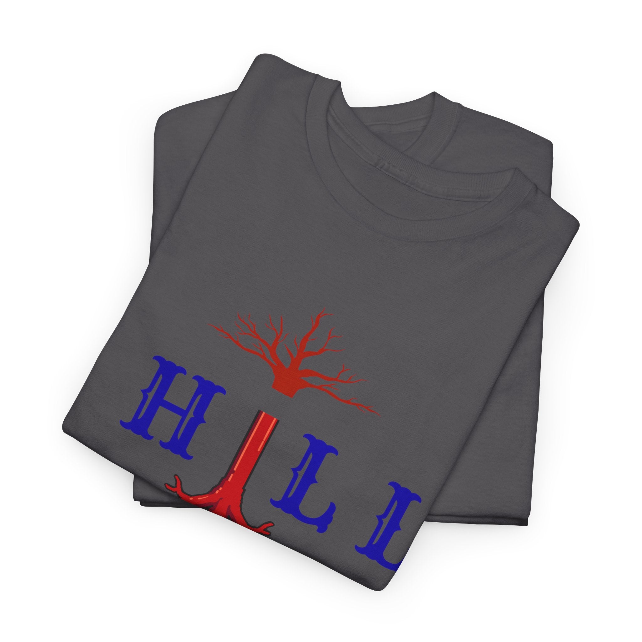 T-Shirt — Hill Roots Logo Tee (red tree roots graphic)