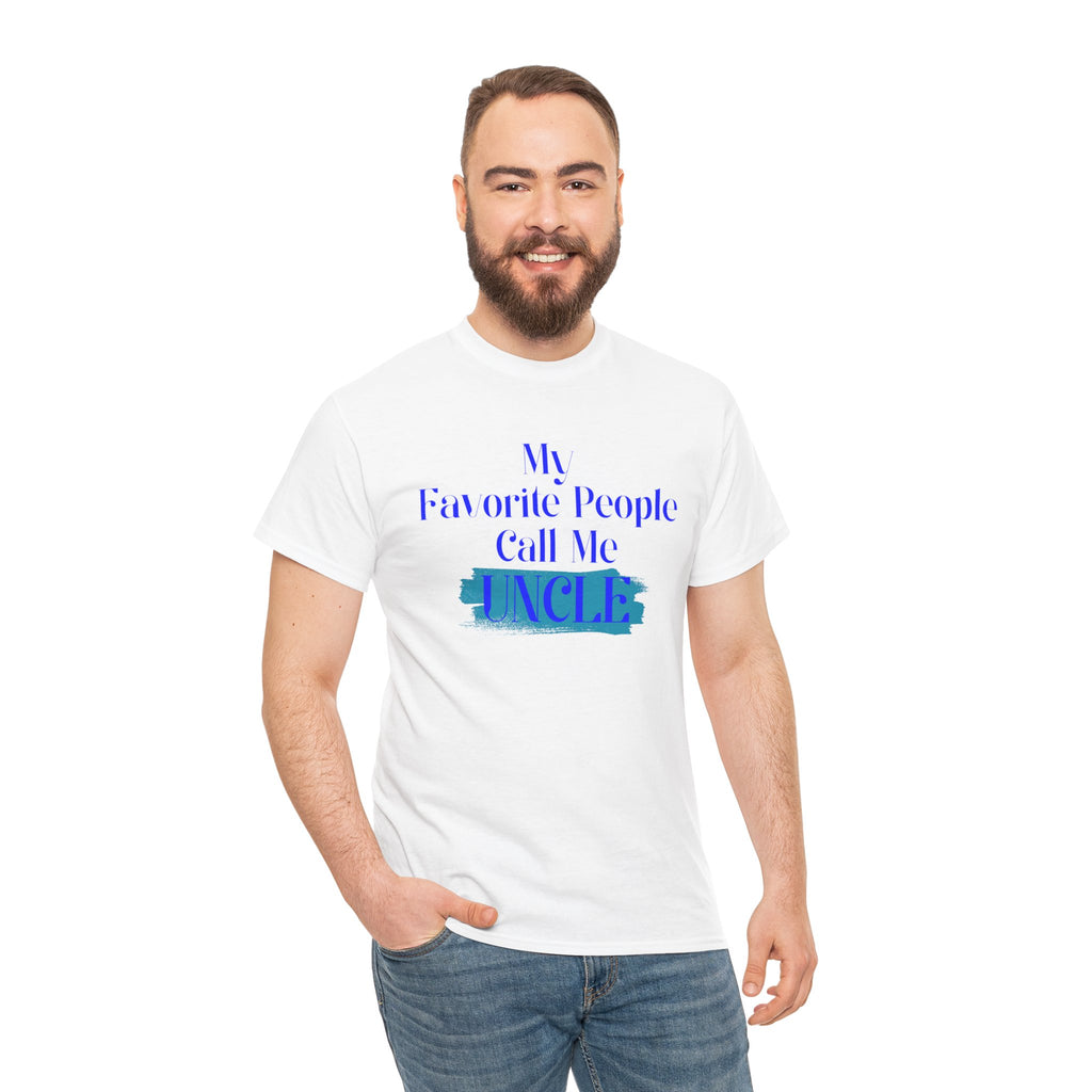 Uncle T‑Shirt — "My Favorite People Call Me UNCLE" Blue Brushstroke Tee