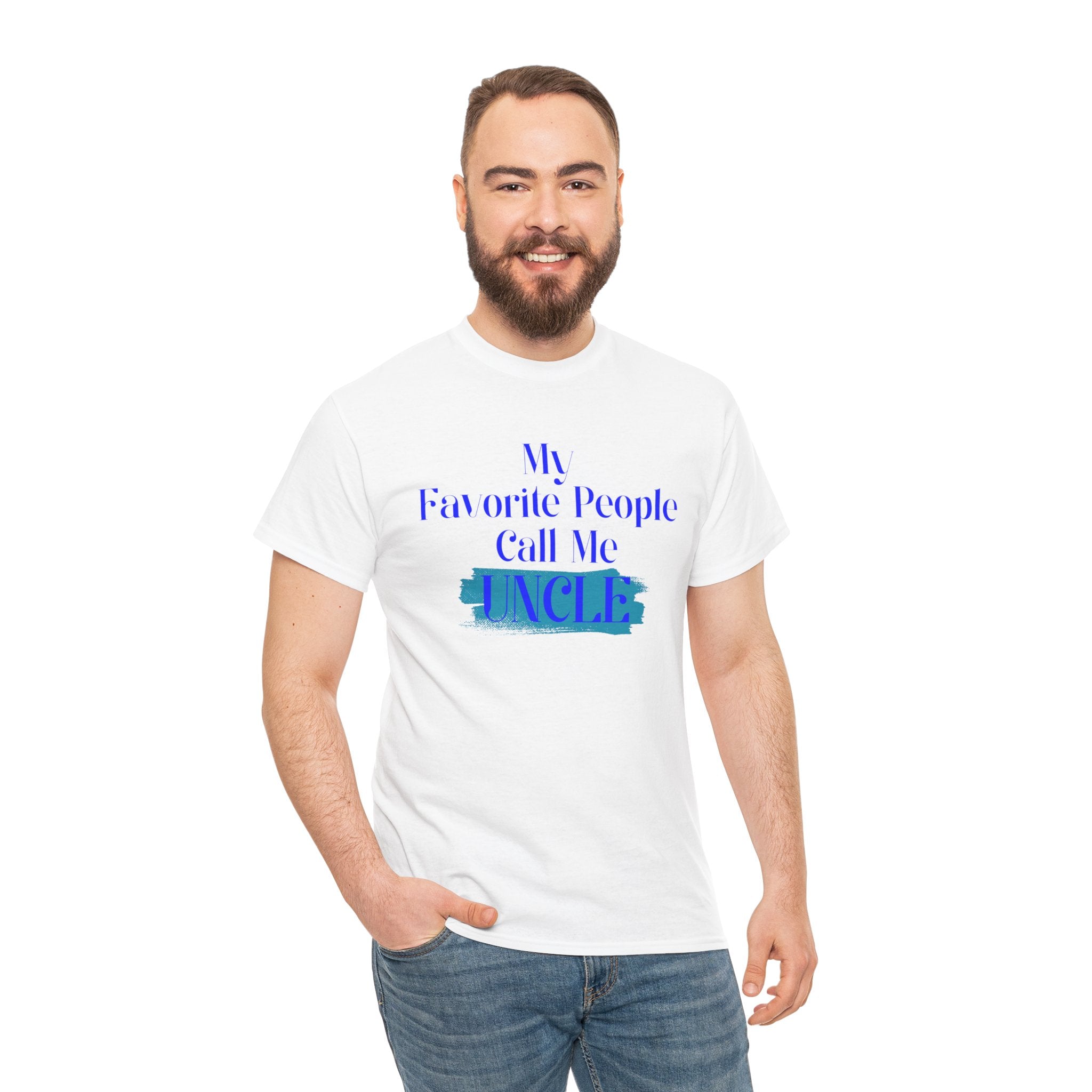 Uncle T‑Shirt — "My Favorite People Call Me UNCLE" Blue Brushstroke Tee