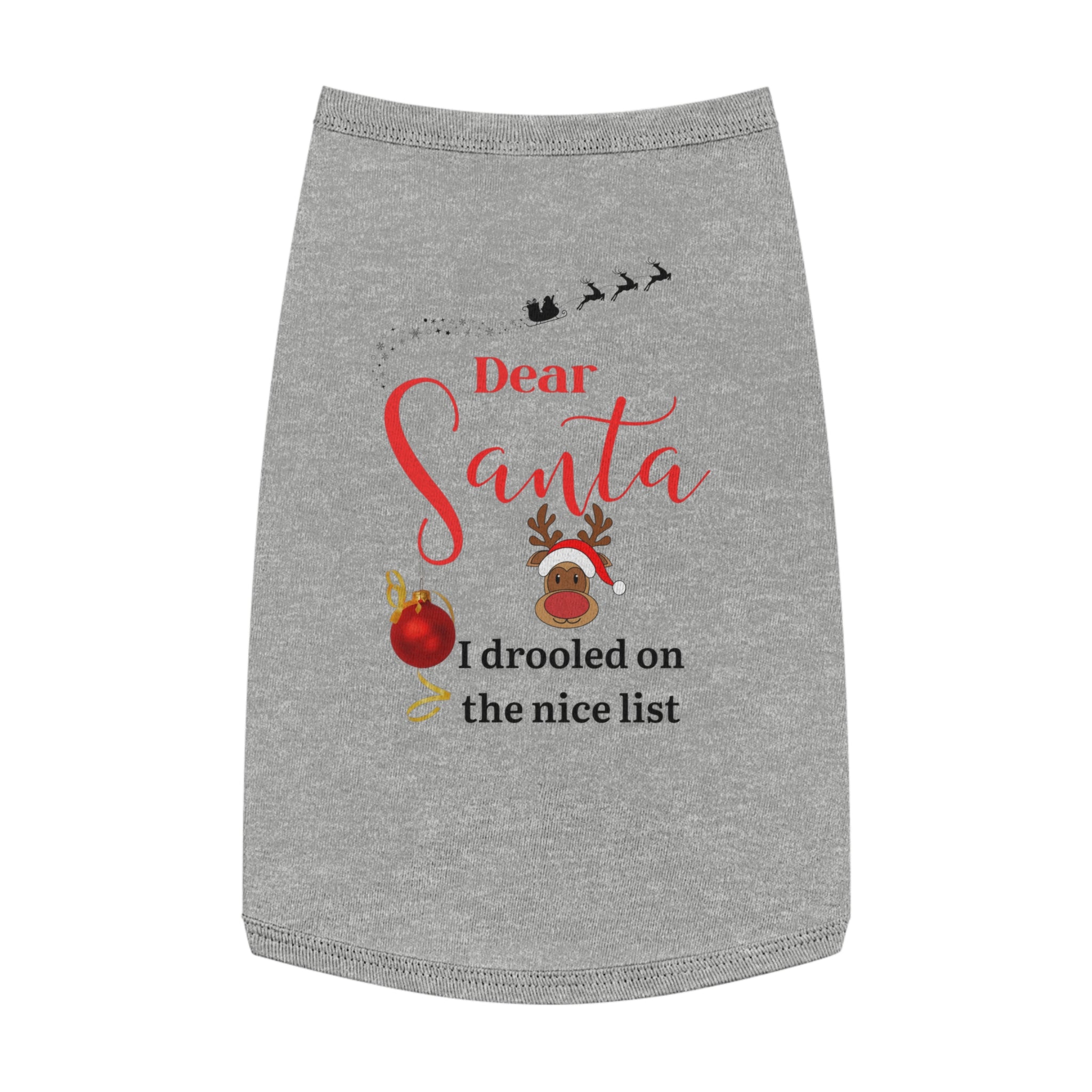 I drooled on ...Festive Pet Tank Top, Christmas Pet Apparel, Holiday Dog Shirt, Santa Themed Dog Outfit, Cute Pet Gift