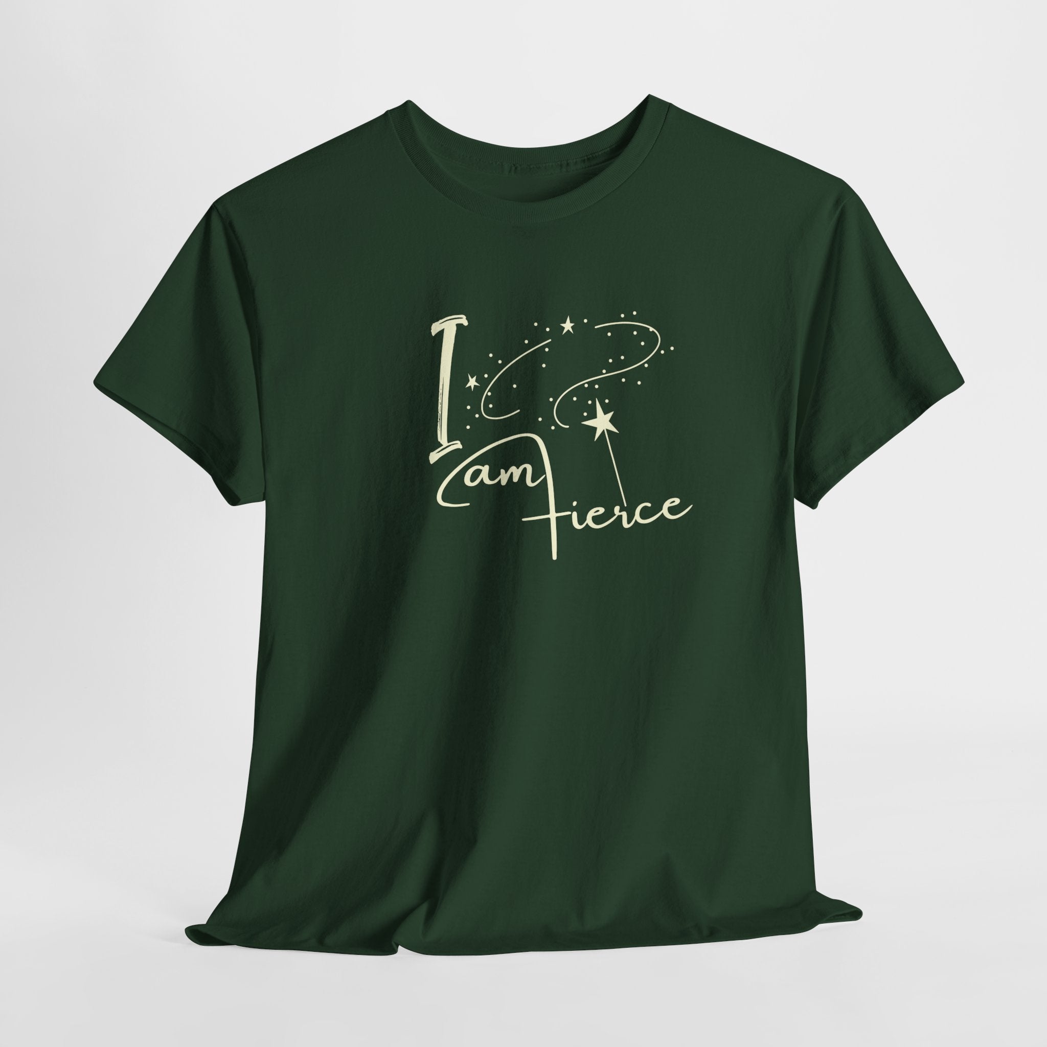 I Am Fierce Graphic Tee — Pink Starry Feminine T‑Shirt