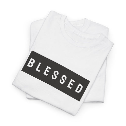 Blessed Box Logo T‑Shirt — Minimal Faith Graphic Tee