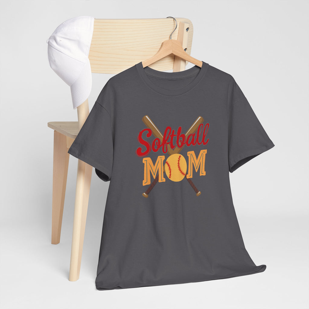 Softball Mom T‑Shirt — Retro Crossed Bats & Ball Tee for Proud Moms