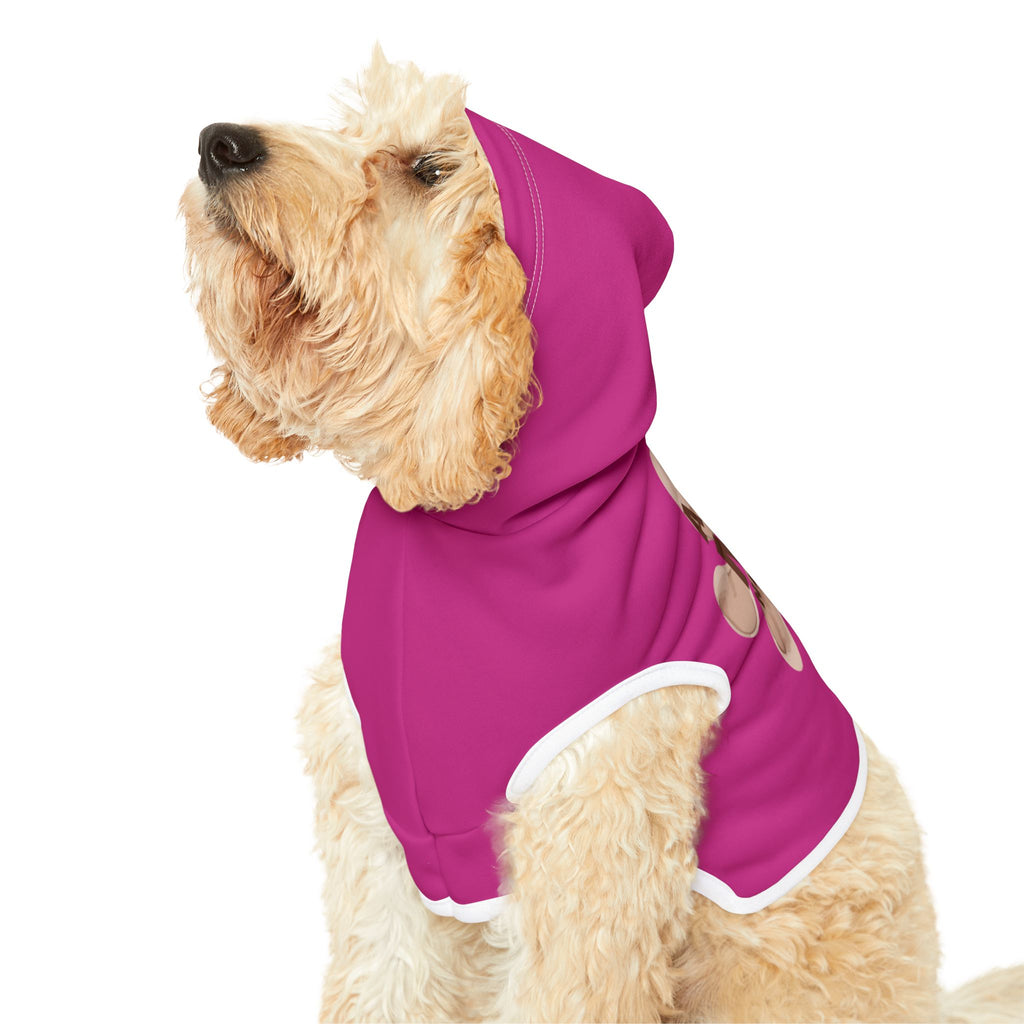 Pet Hoodie — “A Little Mud Never Hurt” Pink Paw Print Dog Hoodie