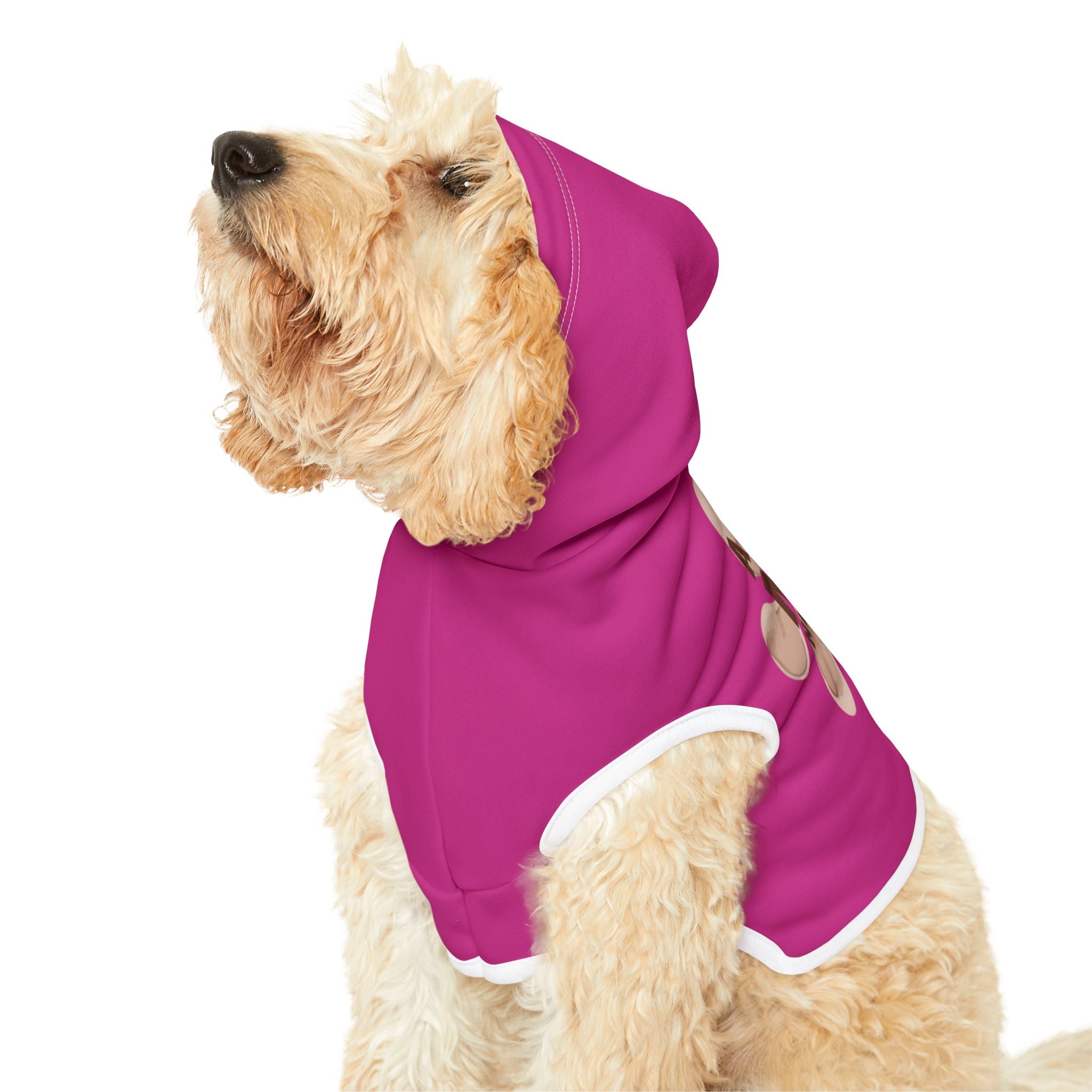 Pet Hoodie — “A Little Mud Never Hurt” Pink Paw Print Dog Hoodie