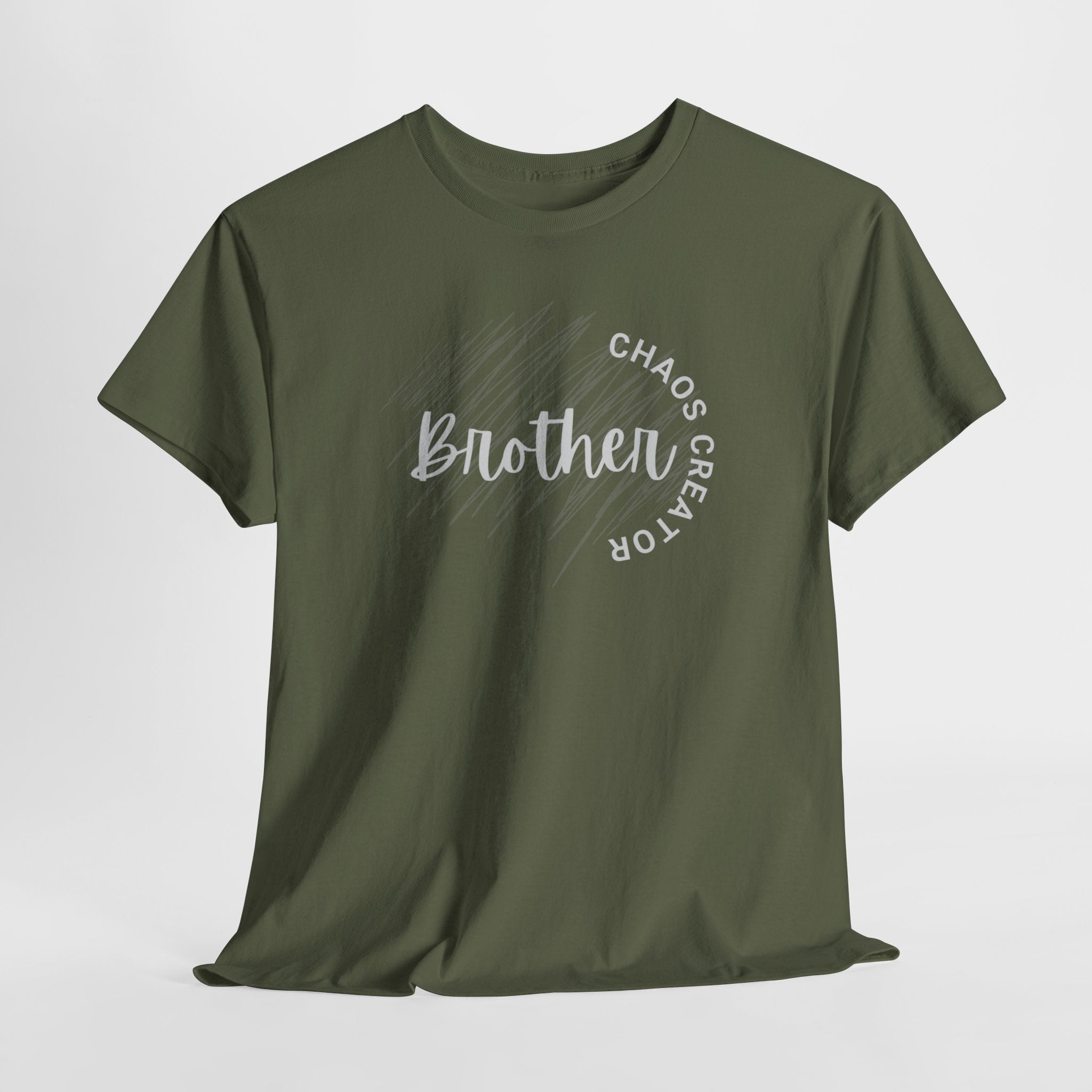 Brother Chaos Creator Graphic Tee — 'Brother' Script with 'Chaos Creator' Circle Design