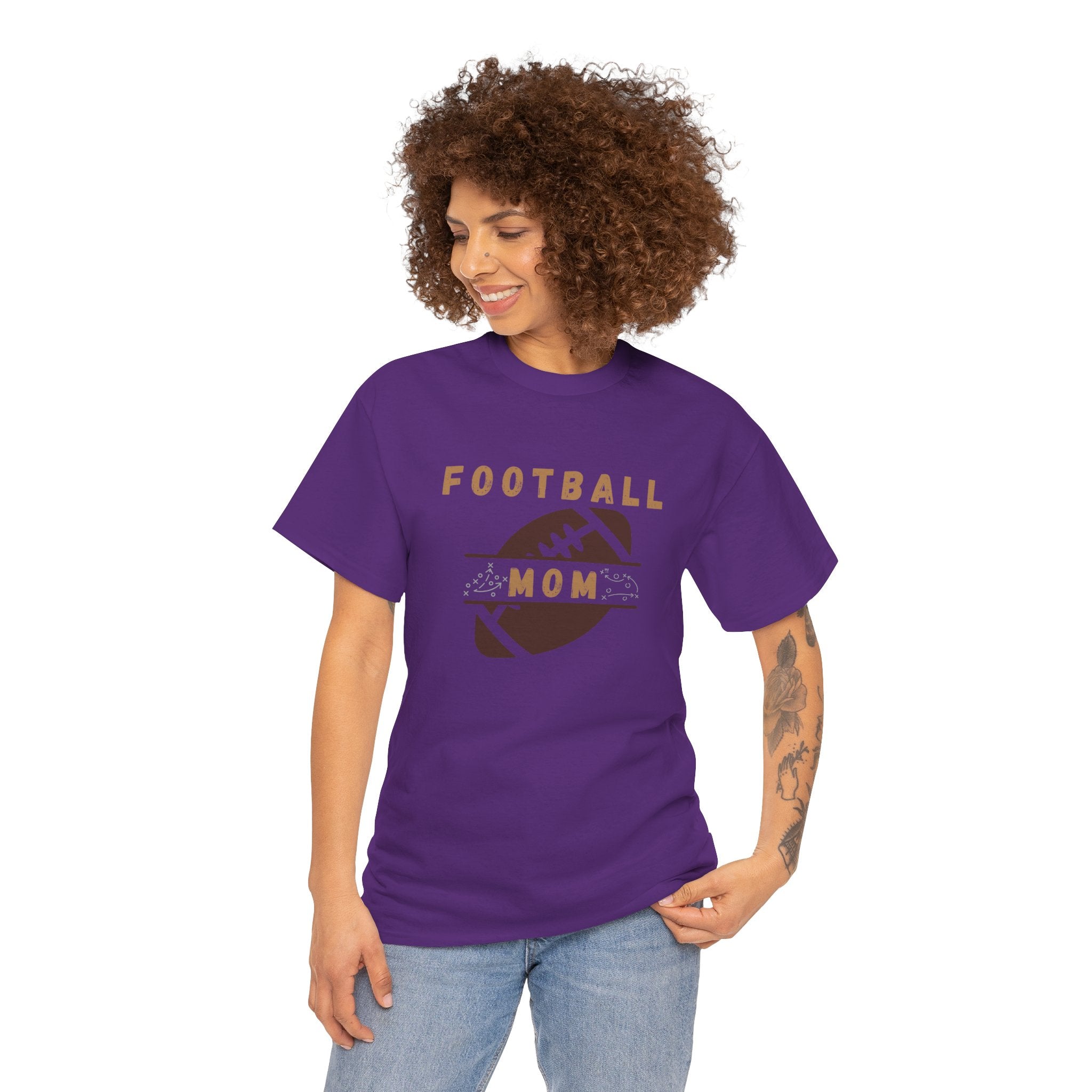 Football Mom T-Shirt — Retro Brown Football Design
