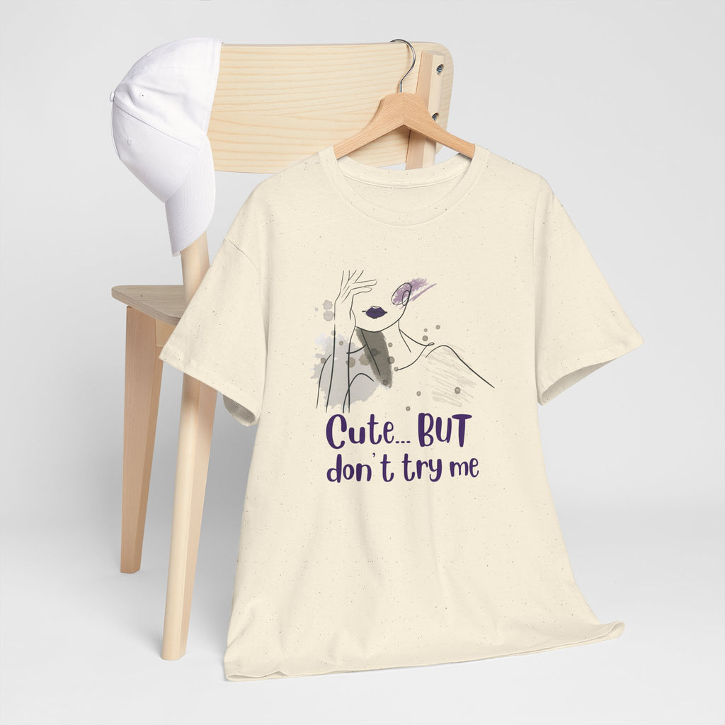 T‑Shirt — Cute… but don’t try me | Minimal Floral Graphic Tee