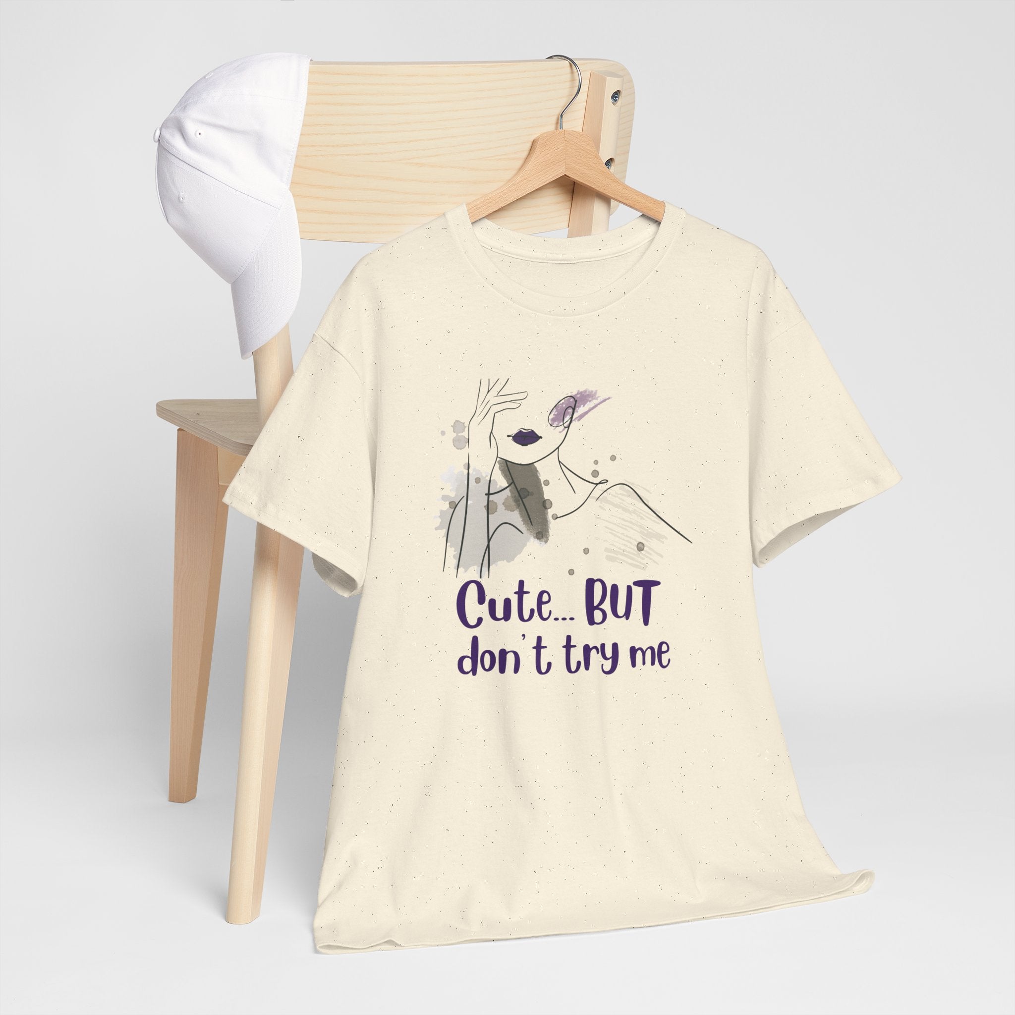 T‑Shirt — Cute… but don’t try me | Minimal Floral Graphic Tee