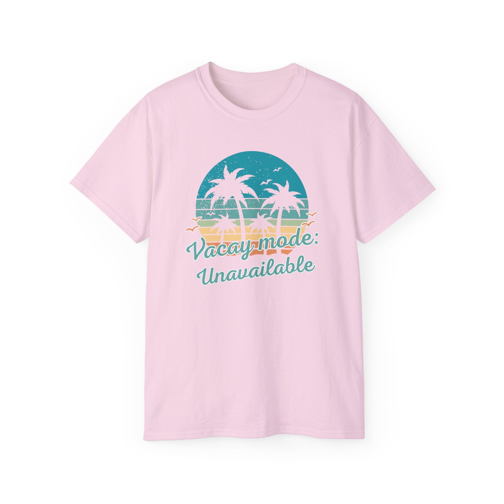 Vacation Mode Tee — Retro Palm Beach Sunset Graphic T-Shirt