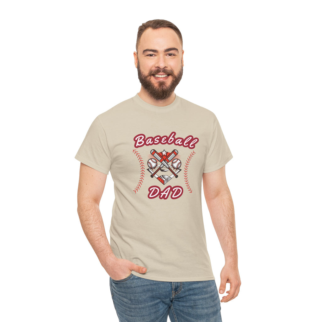 Baseball Dad T-Shirt – Vintage Crossed Bats & Glove Tee for Sports Fans, Father's Day Gift