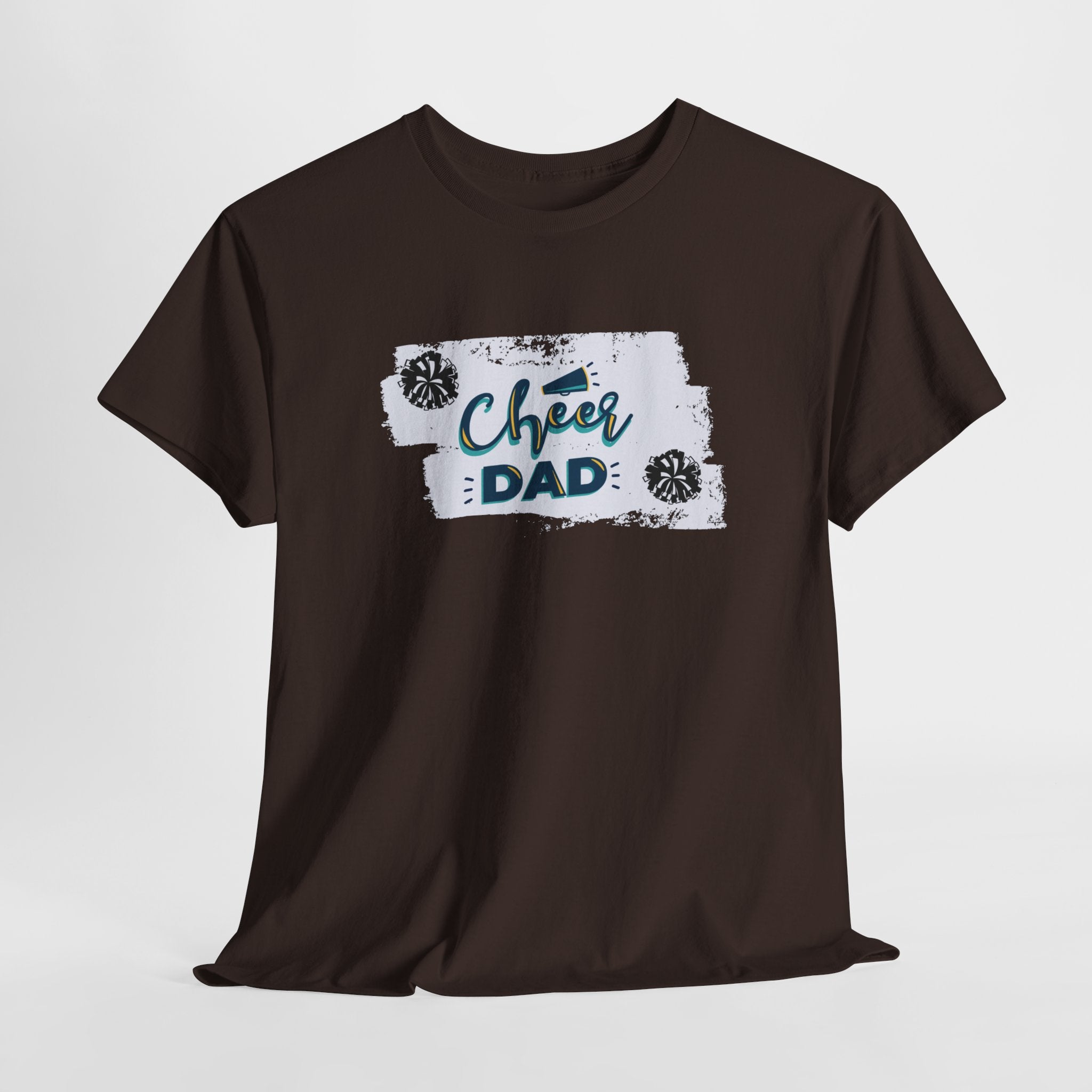 Cheer Dad T-Shirt — Cheerleading Dad Tee with Pom-Poms, Father's Day Gift