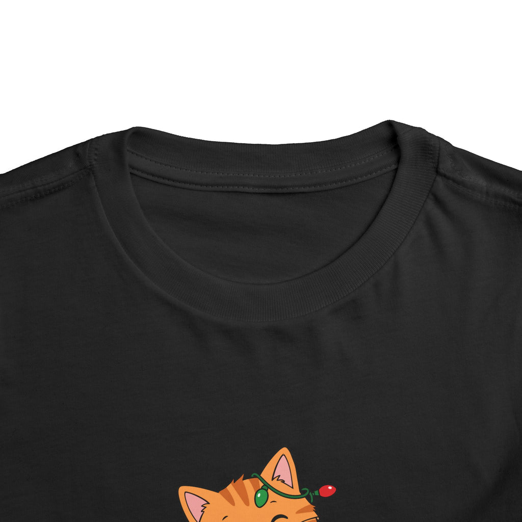 Toddler Merry Holidays Cat Christmas Short Sleeve Tee