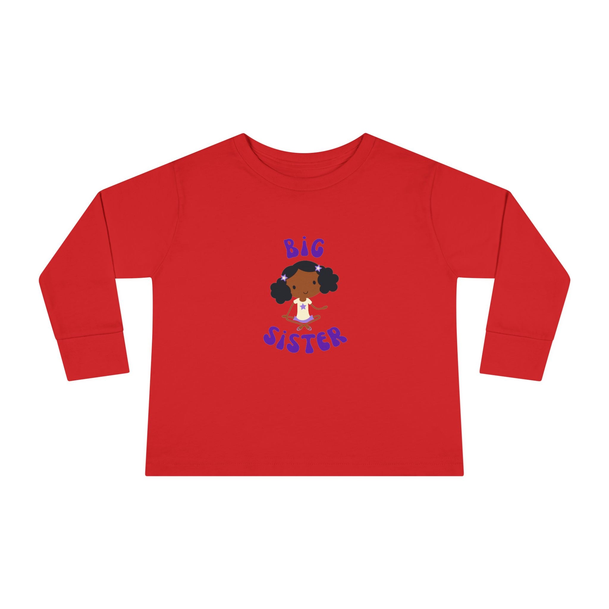 Big Sister Toddler Long Sleeve Tee — Cute Sister Announcement Shirt