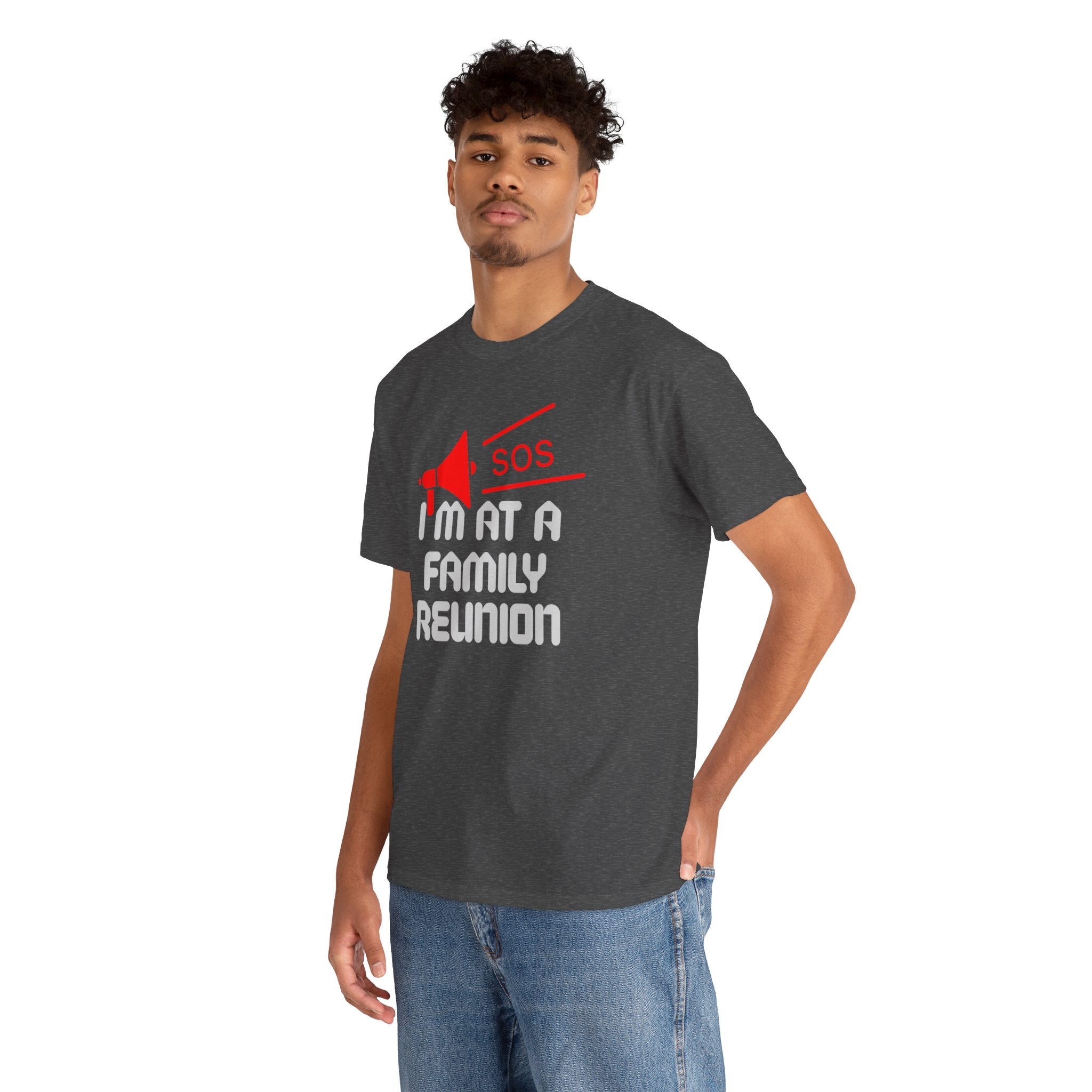 I'm At A Family Reunion T‑Shirt — Funny SOS Megaphone Family Reunion Tee
