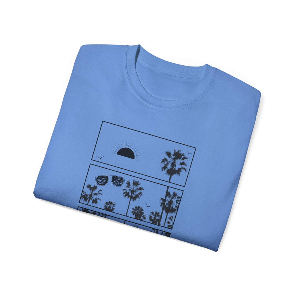 Vacation Loading T‑Shirt — Retro Palm & Sunset Graphic Tee