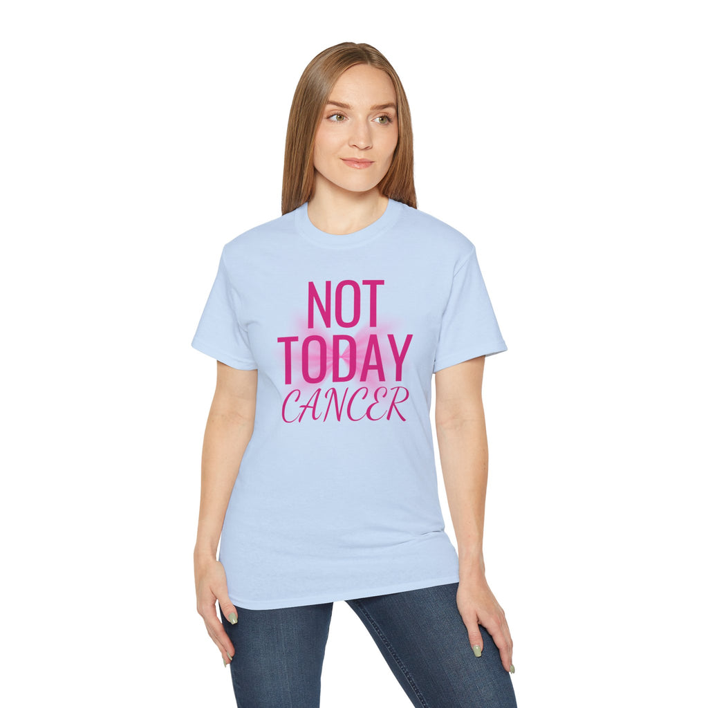 Not Today Cancer T-Shirt — Inspirational Cancer Awareness Tee with Pink Ribbon