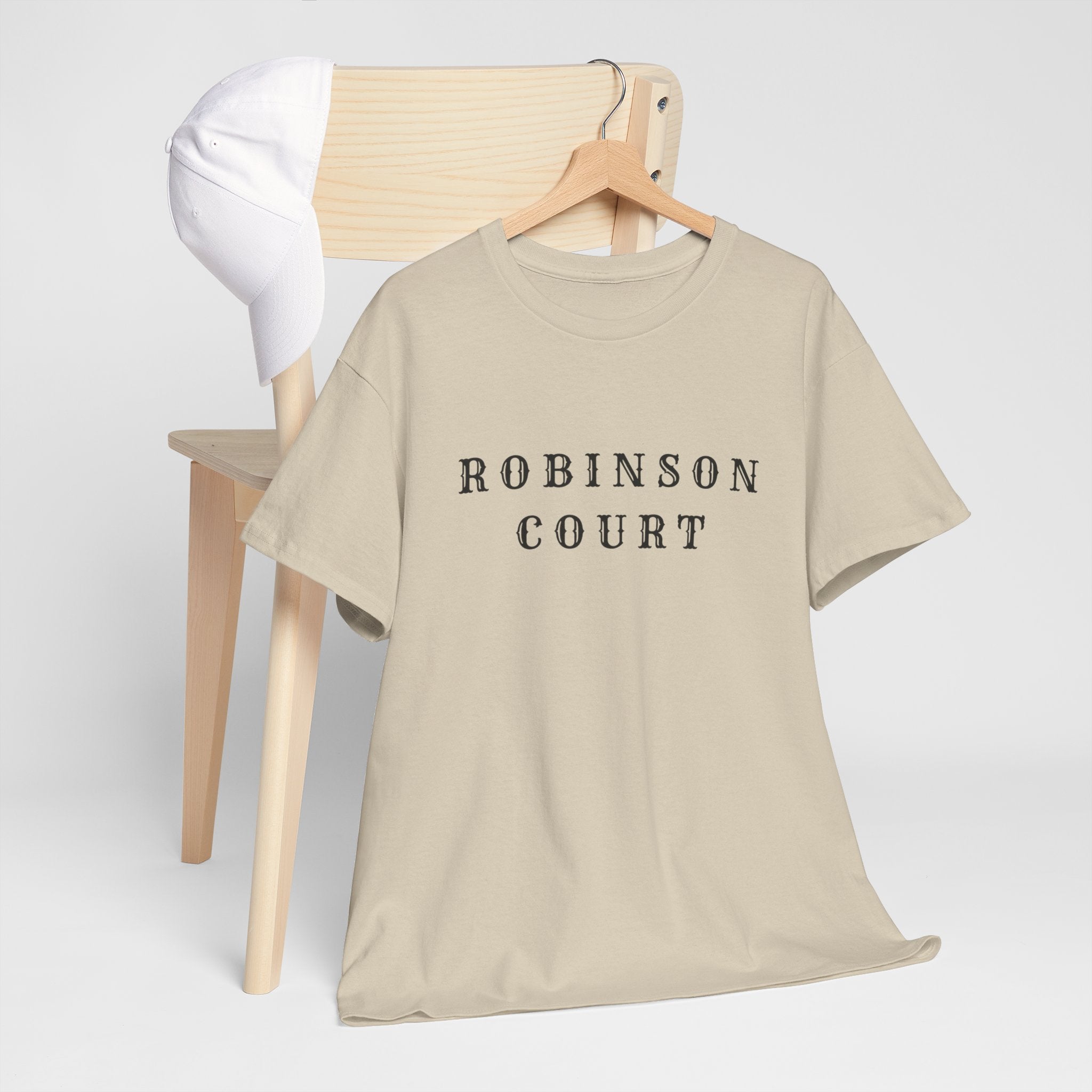 Robinson Court T-Shirt — Minimal Vintage Text Streetwear Tee