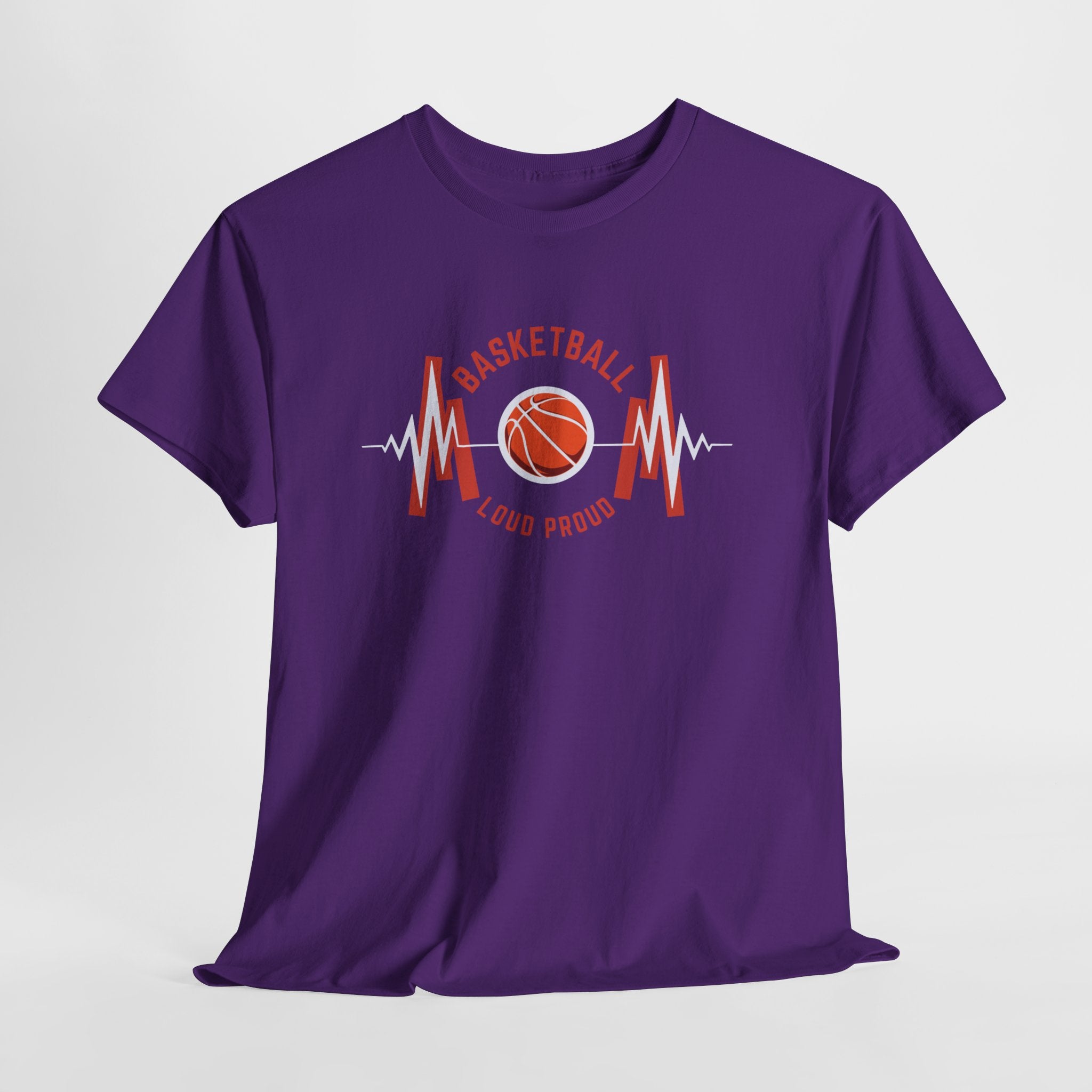 Basketball Mom Loud Proud Tee — Heartbeat Hoop Graphic T‑Shirt
