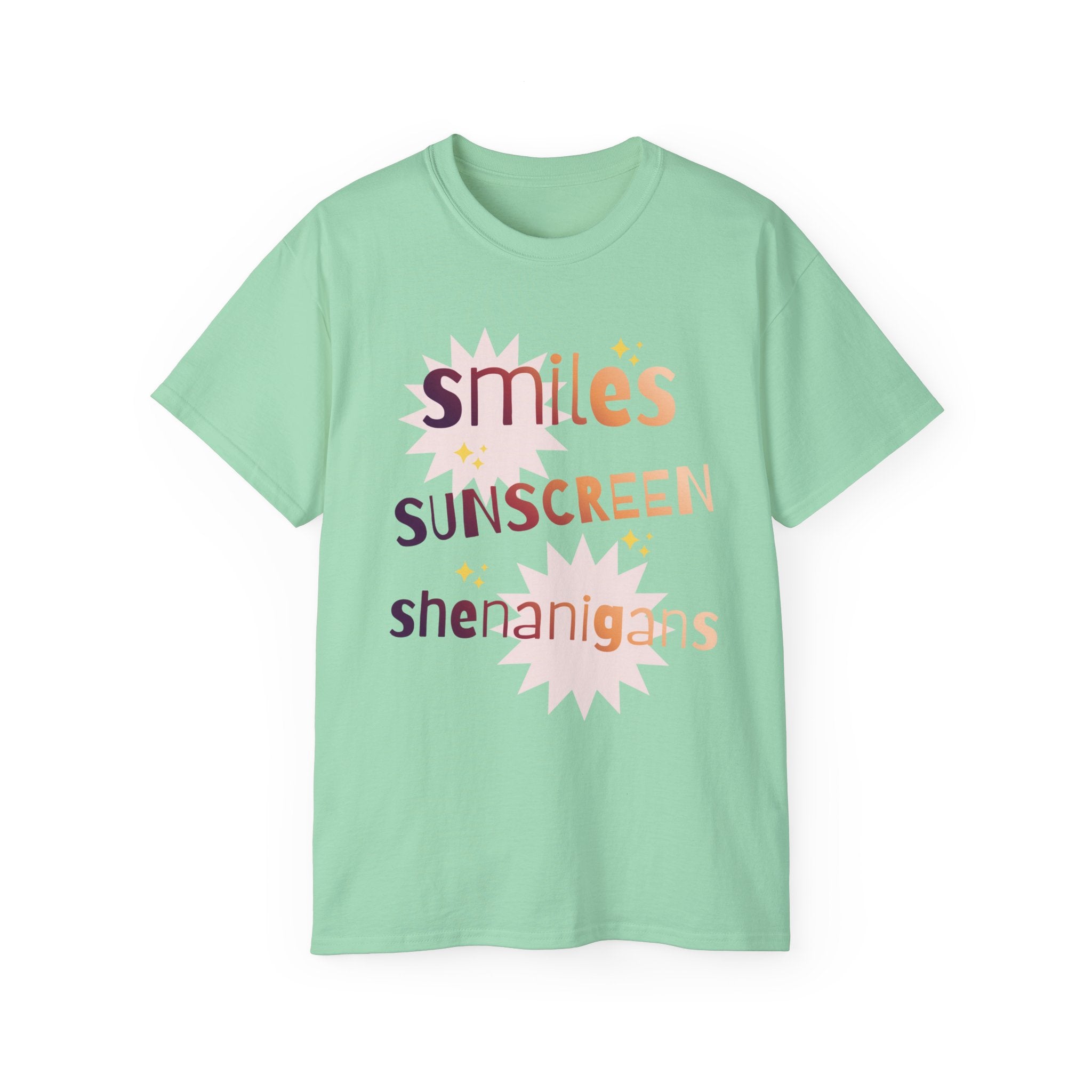Smiles Sunscreen Shenanigans Tee — Fun Summer Beach Shirt