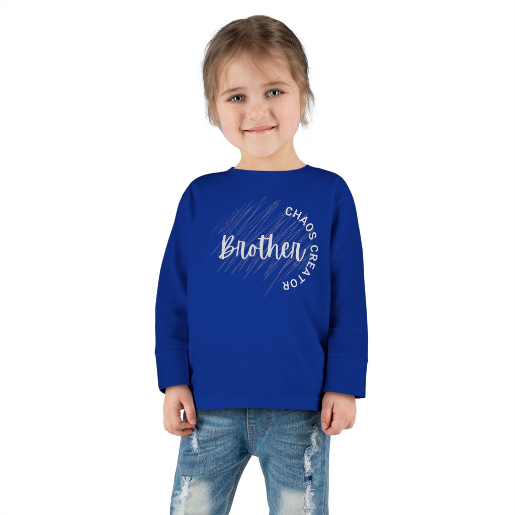 Toddler Long Sleeve Tee — “Chaos Creator” Brother Graphic