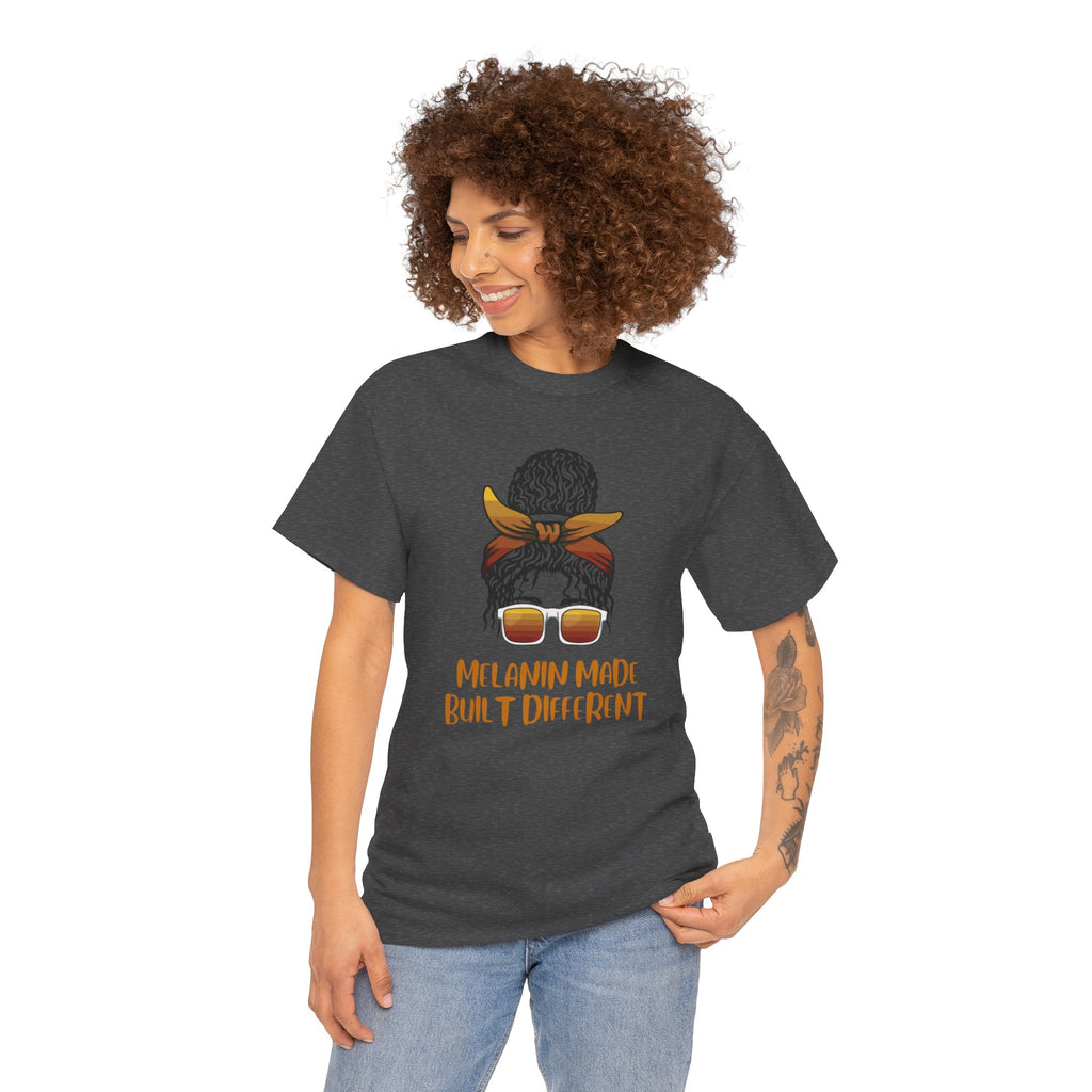 T-Shirt — "Melanin Made, Built Different" Graphic Tee